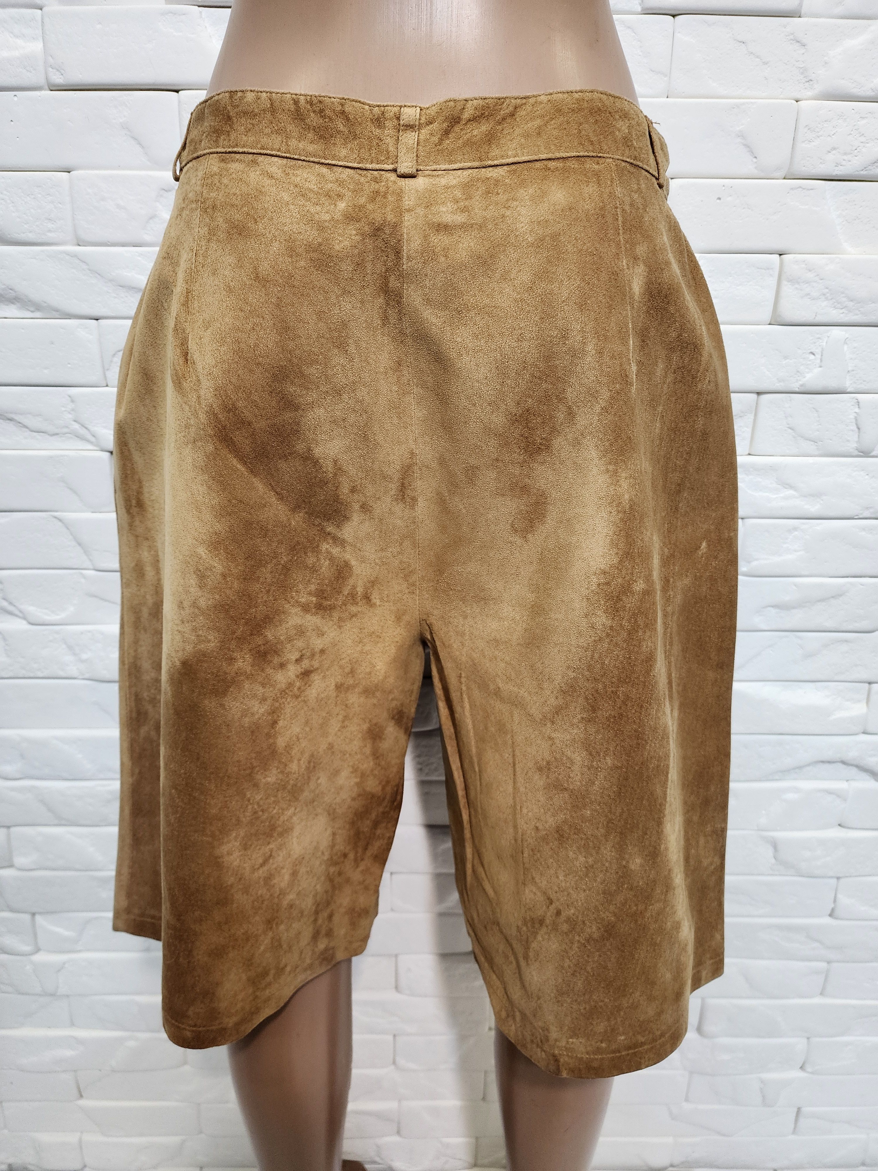 Genuine Leather Brown Leather Women's Shorts: Size 29" - 5 Thumbnail