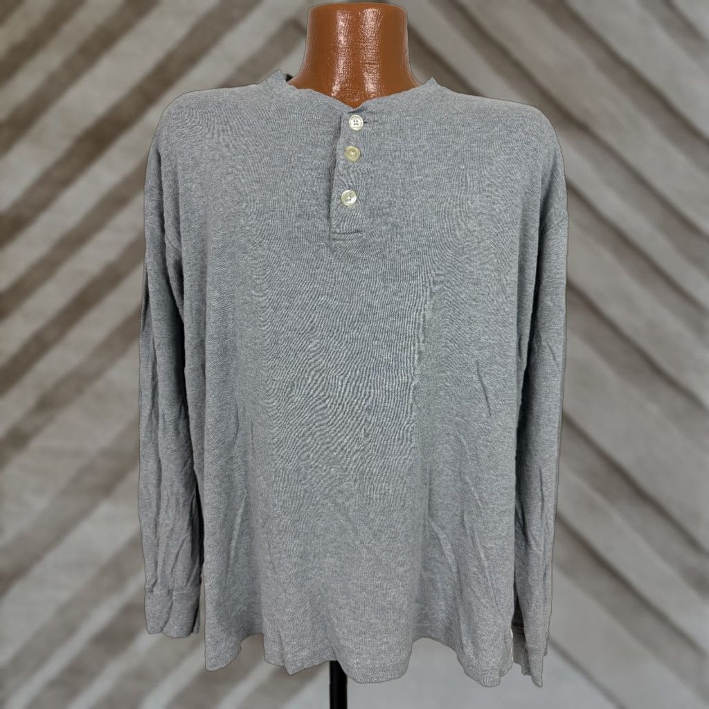 Club Room Vintage Club Room Henley Shirt XL Men Gray 90s Knit Cotton T-Shirt Hook Boxy Stretch Ribbed Outdoors Grunge Hipster 90s Size US XL / EU 56 / 4 - 1 Thumbnail