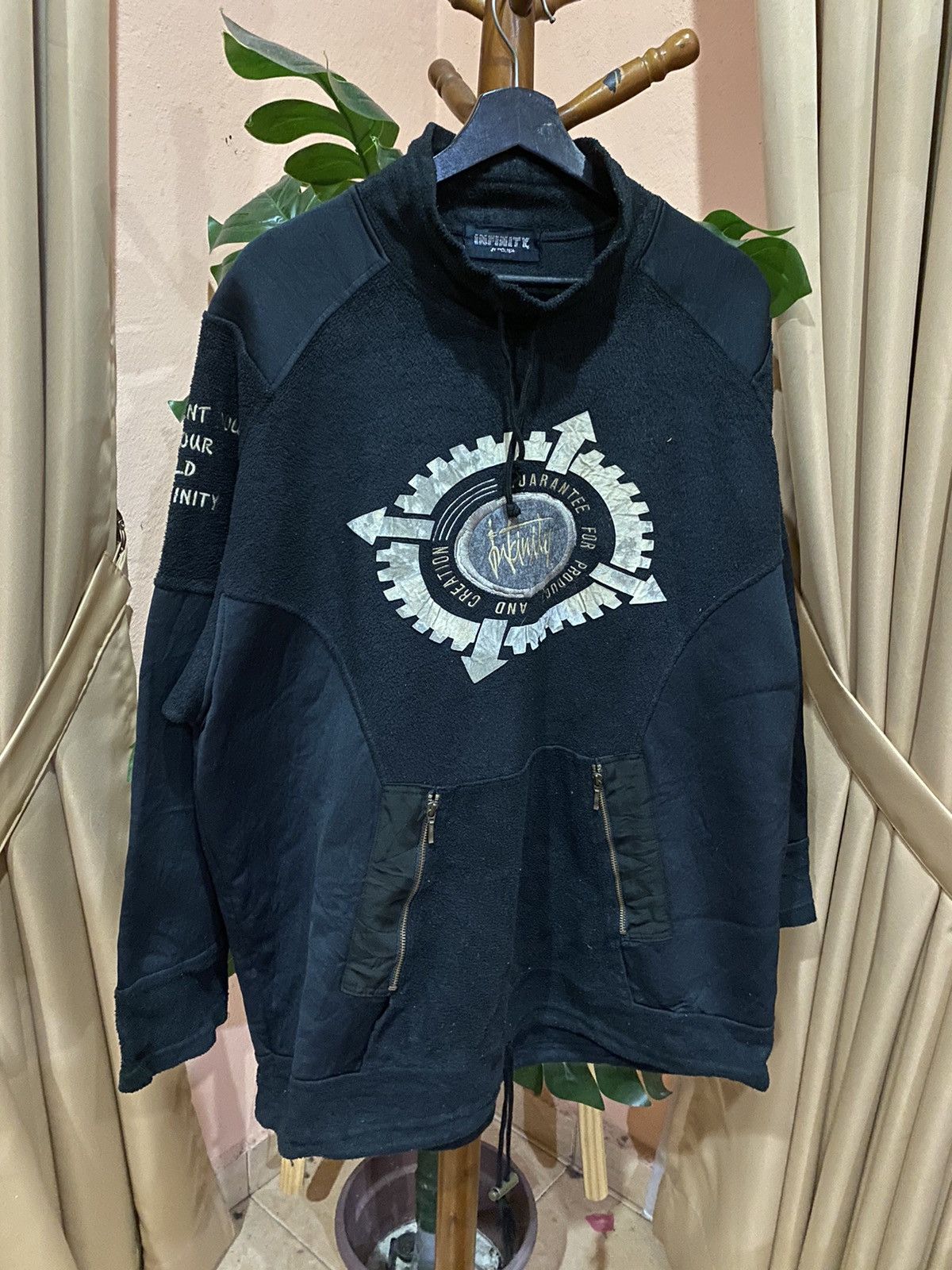 Issey Miyake Infinity Black Quarter-Zip Fleece Pullover with Industrial Size US L / EU 52-54 / 3 - 3 Thumbnail