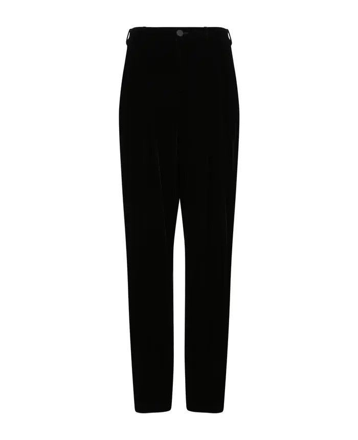carrot-fit pants in silk velvet