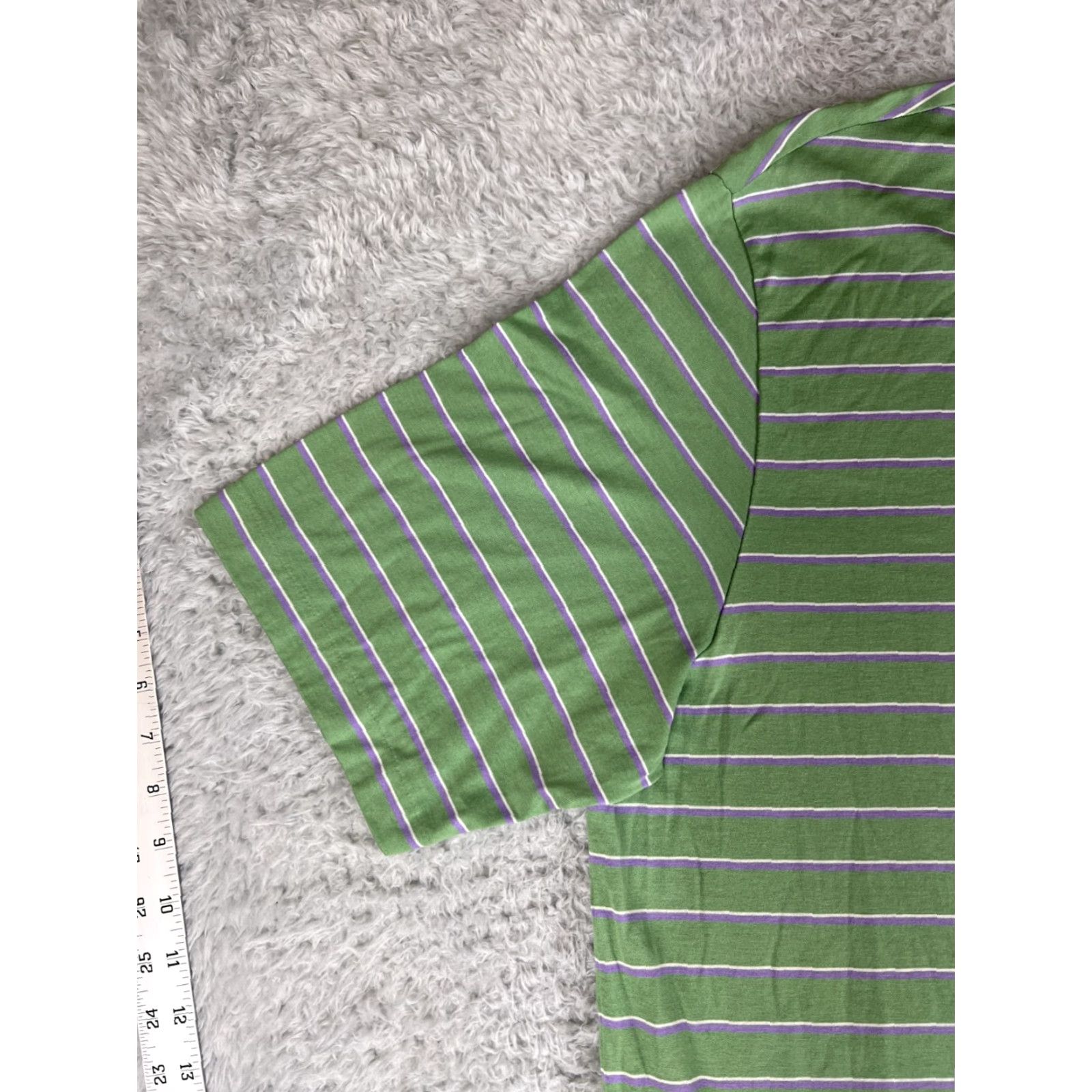 Polo Ralph Lauren Polo Ralph Lauren Shirt Mens XL Green Purple Stripe 100% Cotton Polo Golf Shirt Size US XL / EU 56 / 4 - 3 Thumbnail