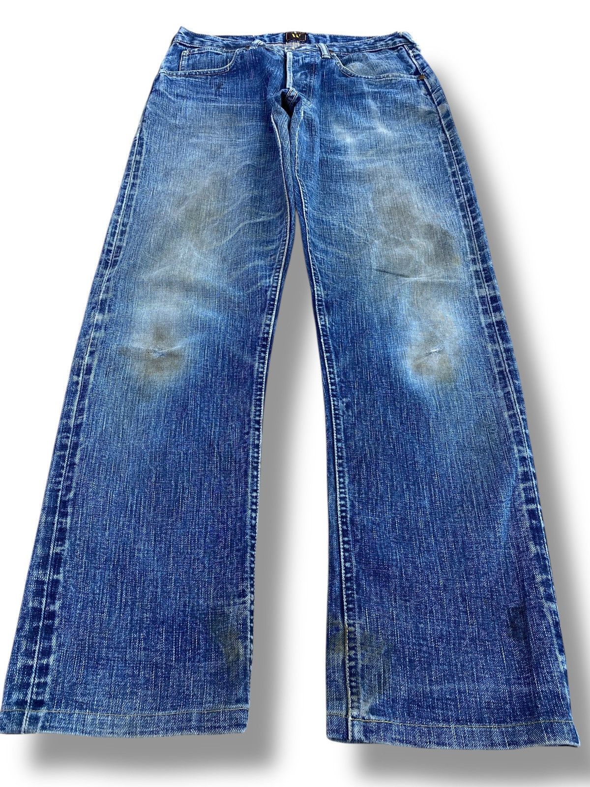 Japanese Brand Japanese Brand Whiskered & Faded Wash Style Wide Fit Jeans Size US 30 / EU 46 - 1 Thumbnail