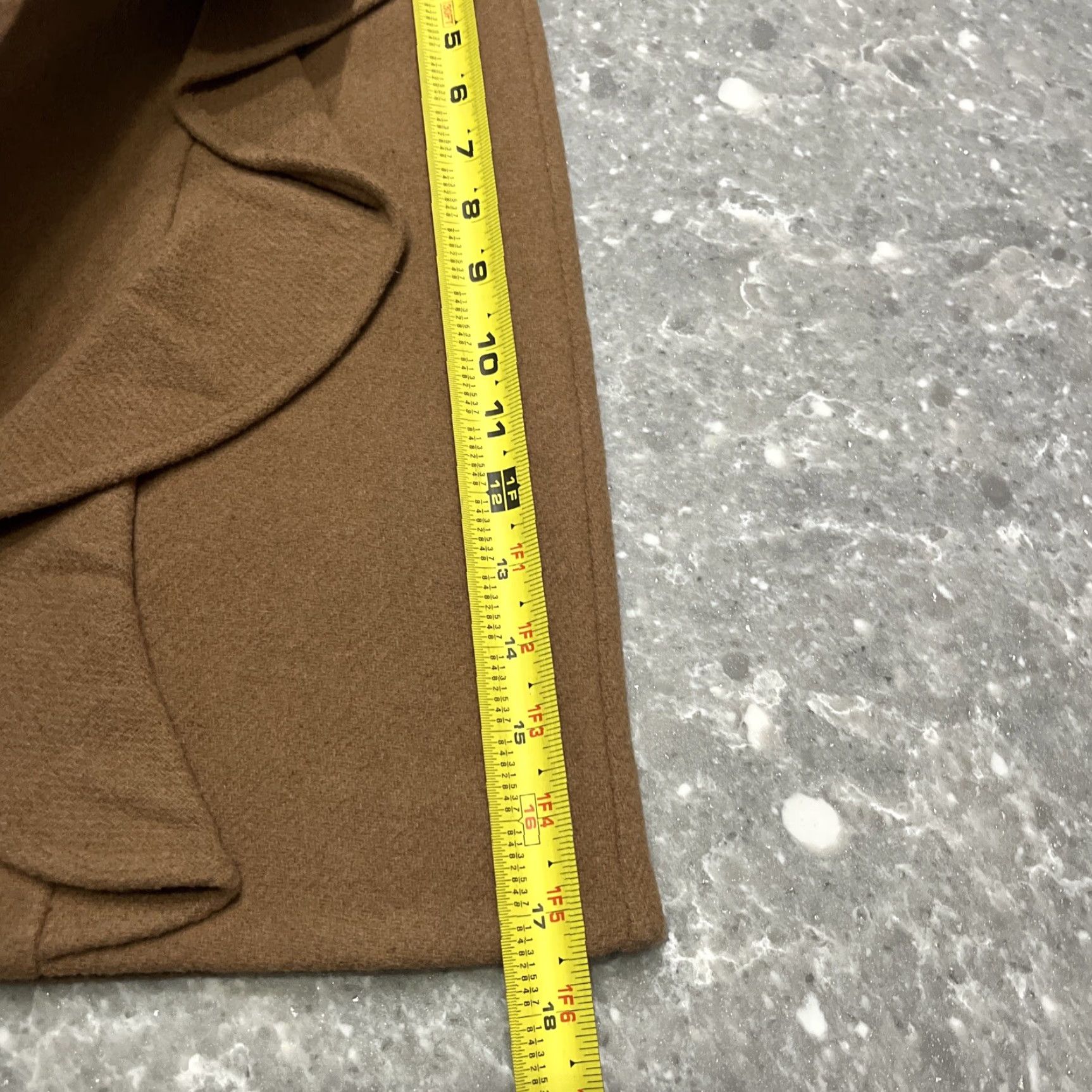 Camel VINTAGE J Crew Mercantile camel ruffle front wool blend mini skirt 2 Size 26" / US 2 / IT 38 - 3 Thumbnail
