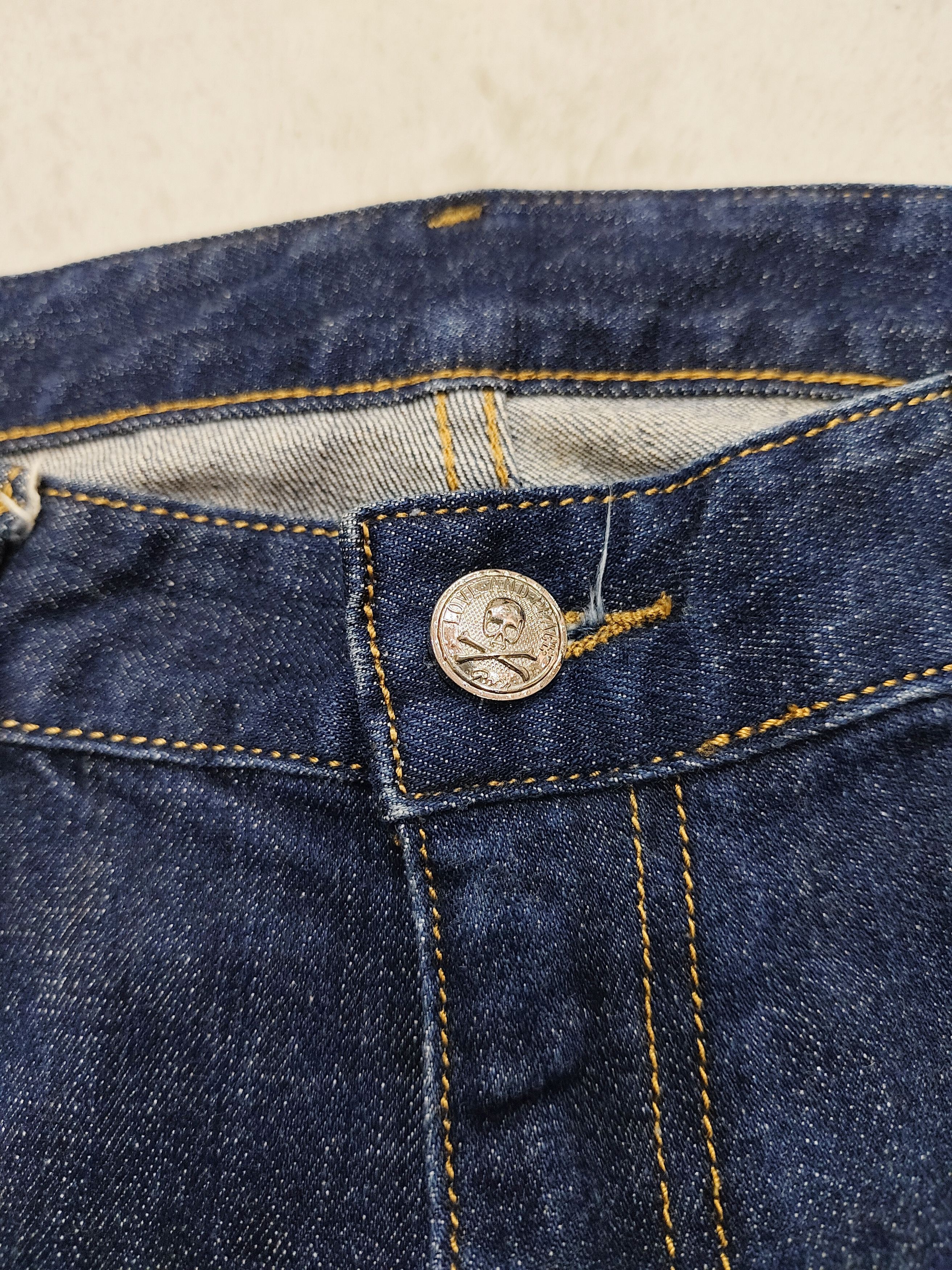 Roen 00s Roen- Rock Archive Swarovski Skull Crossbone Slim Jeans Size US 34 / EU 50 - 6 Thumbnail