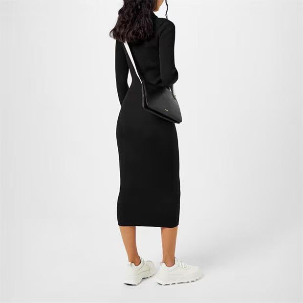 Jil Sander o1g2r1mq1024 Hooded Rib Dress in Black Size XS / US 0-2 / IT 36-38 - 5 Thumbnail