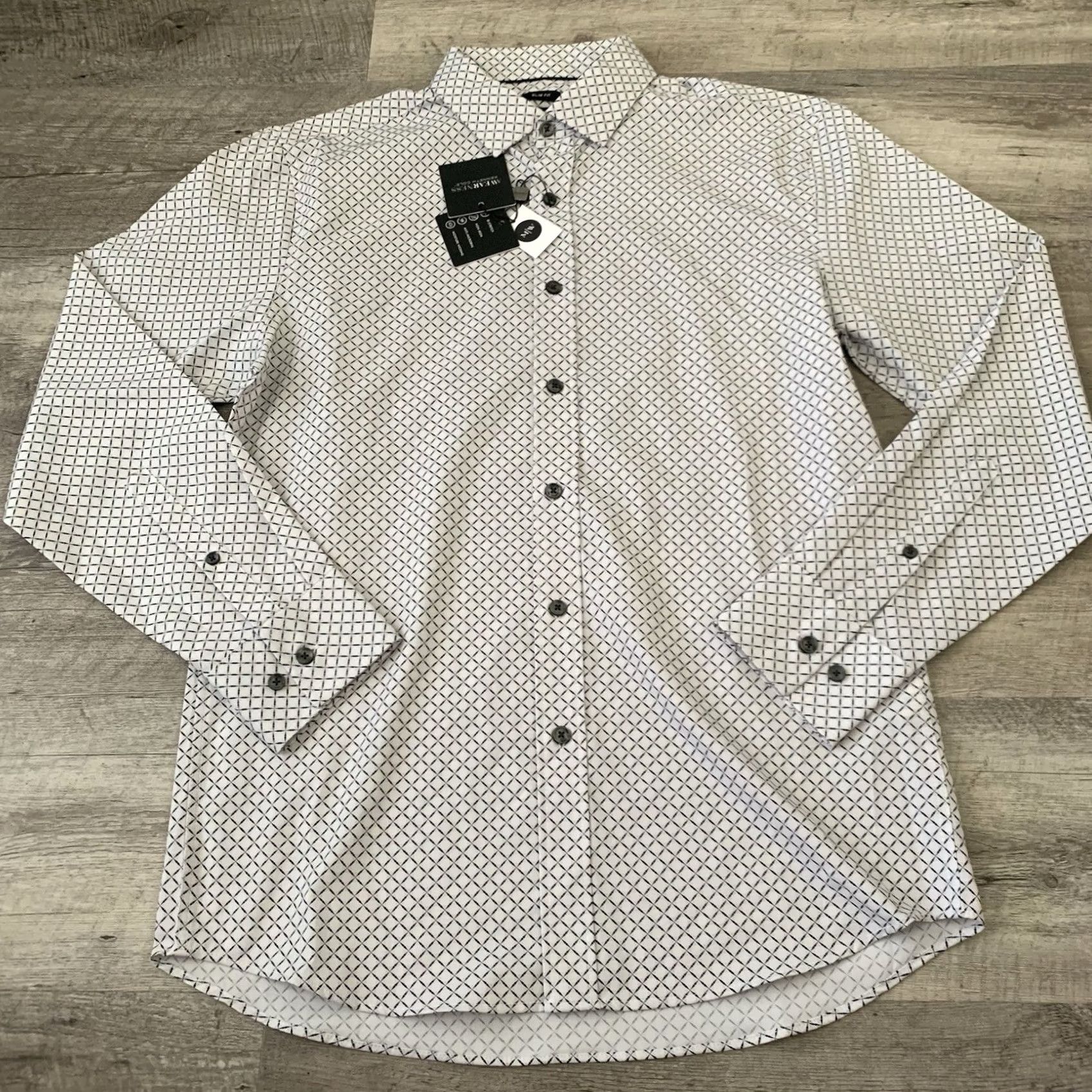 Kenneth Cole Awearness Kenneth Cole Performance Short Men Medium Slim Fit Wicking No Iron NEW Shirt Black Mens Size US 31 - 8 Thumbnail