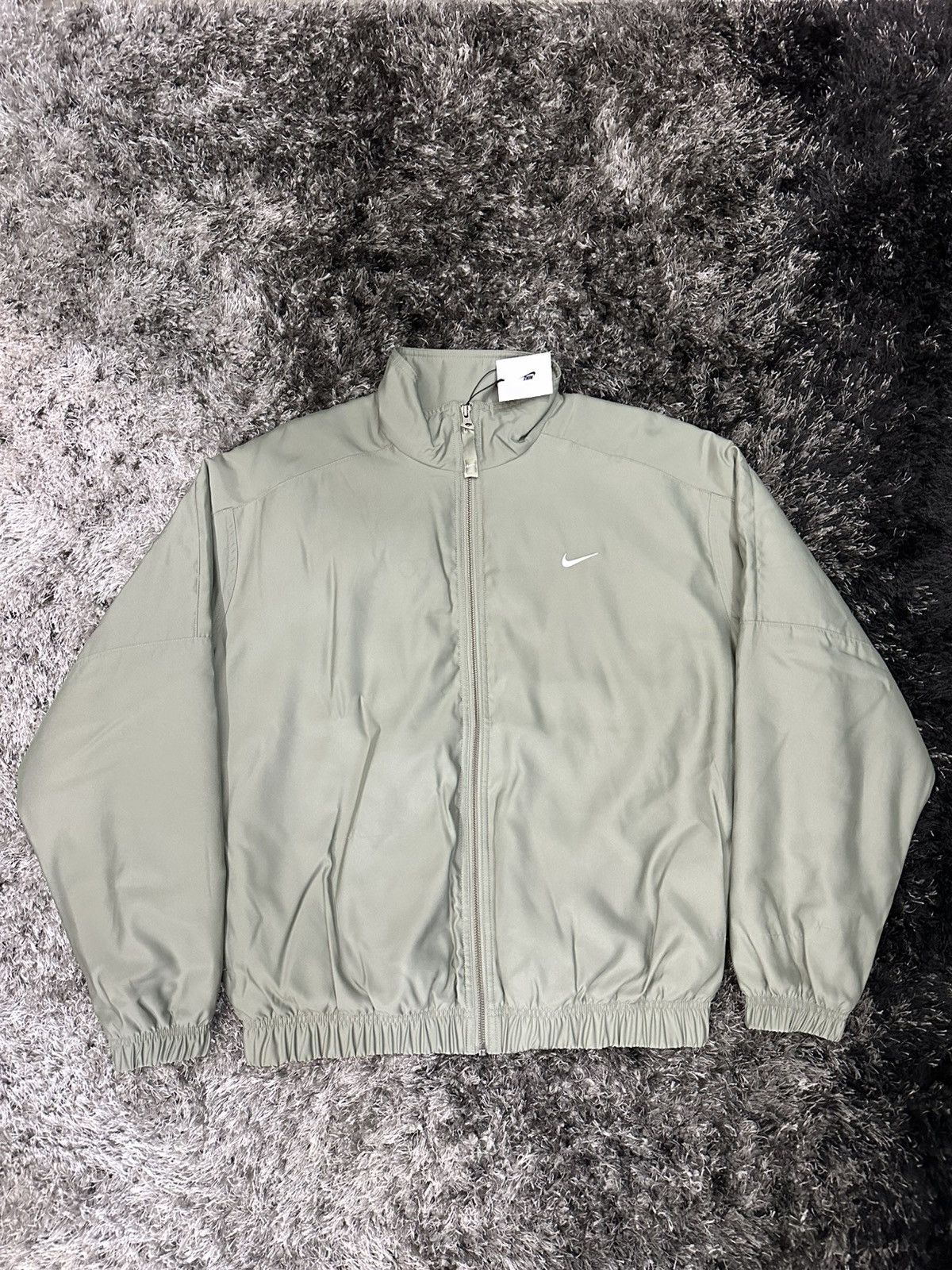 Nike Nike Oversized Solo Swoosh Satin Bomber Jacket Light Army Size US S / EU 44-46 / 1 - 6 Thumbnail