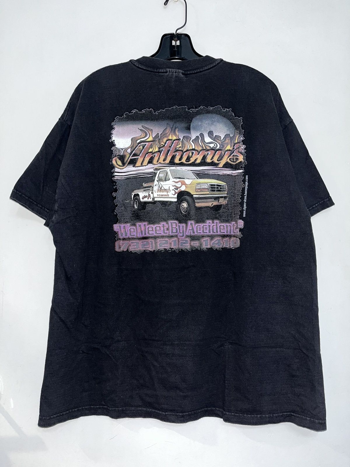 Vintage Crazy Vintage Y2K Faded Thrashed Skater Truck Flames ERD Tee Size US XL / EU 56 / 4 - 3 Thumbnail