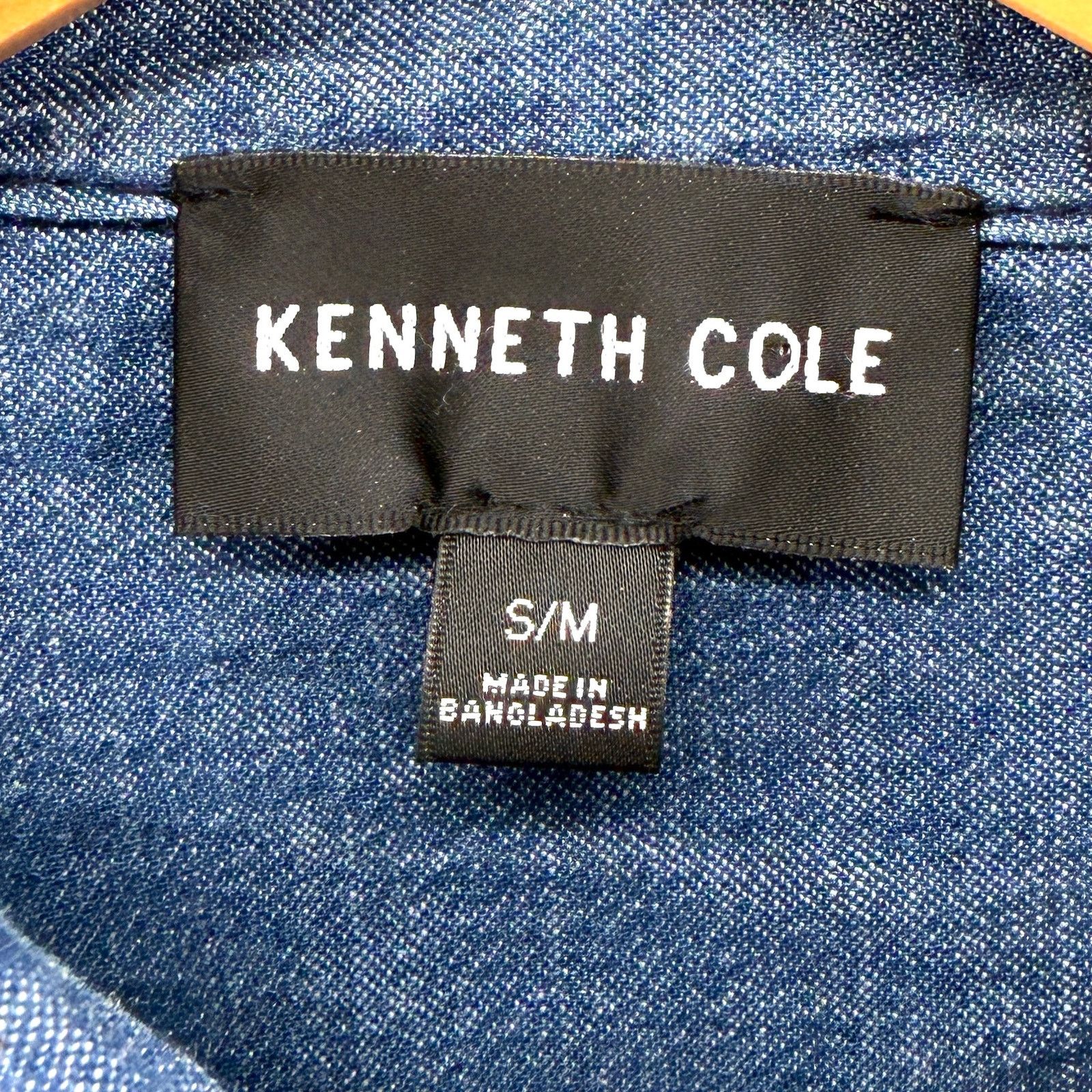 Kenneth Cole Indigo White 100% Cotton Ombre Denim Button Down Shirt Size US S / EU 44-46 / 1 - 6 Thumbnail