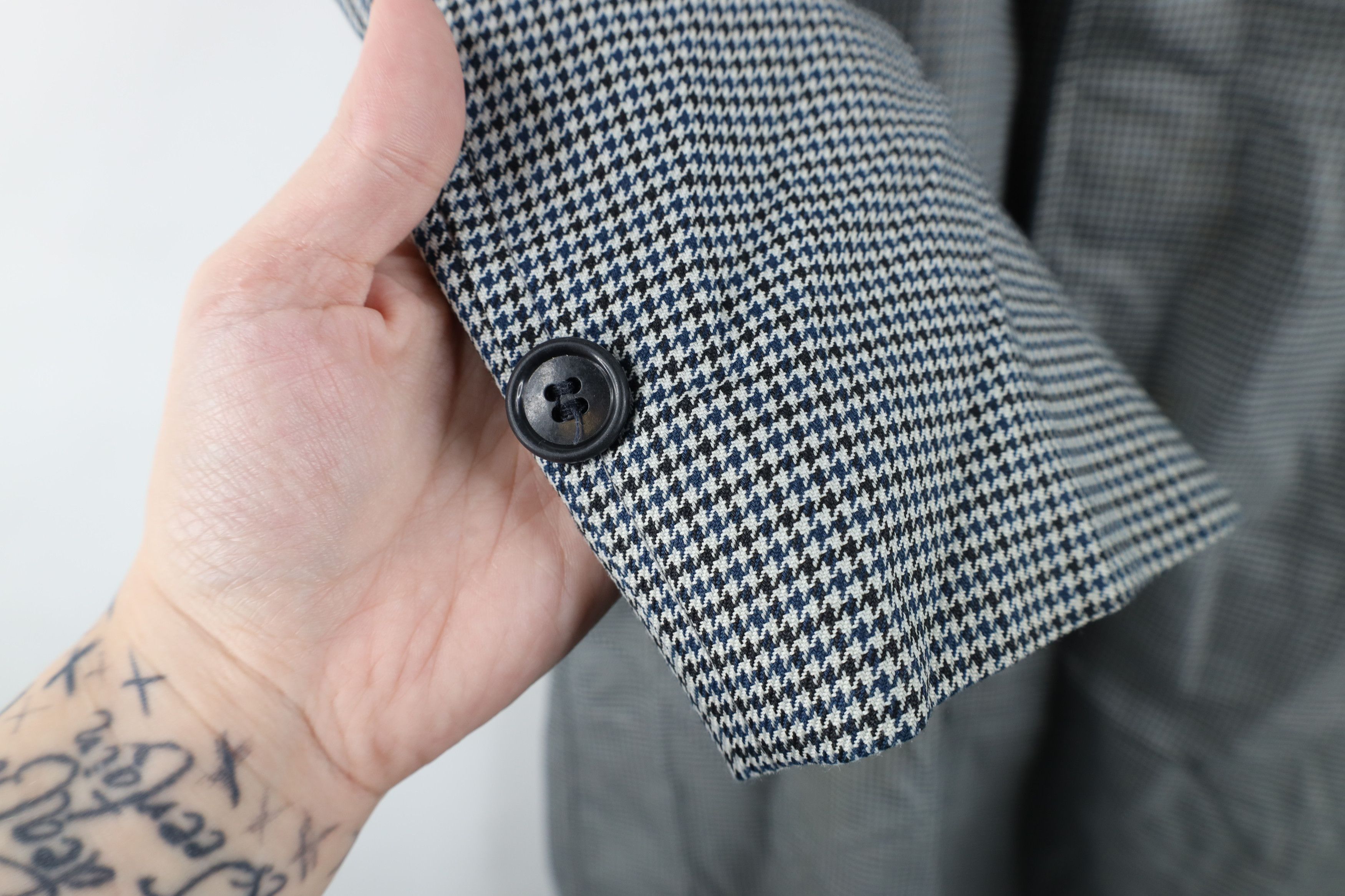 Vintage Vintage 60s 70s Streetwear Houndstooth Trench Coat Jacket Size US XL / EU 56 / 4 - 4 Thumbnail