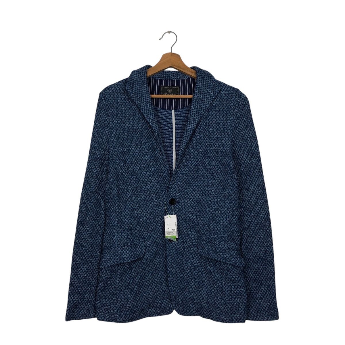 Japanese Brand Men’s Bigi Japan Knit Jacket – Textured Navy Size US M / EU 48-50 / 2 - 2 Thumbnail