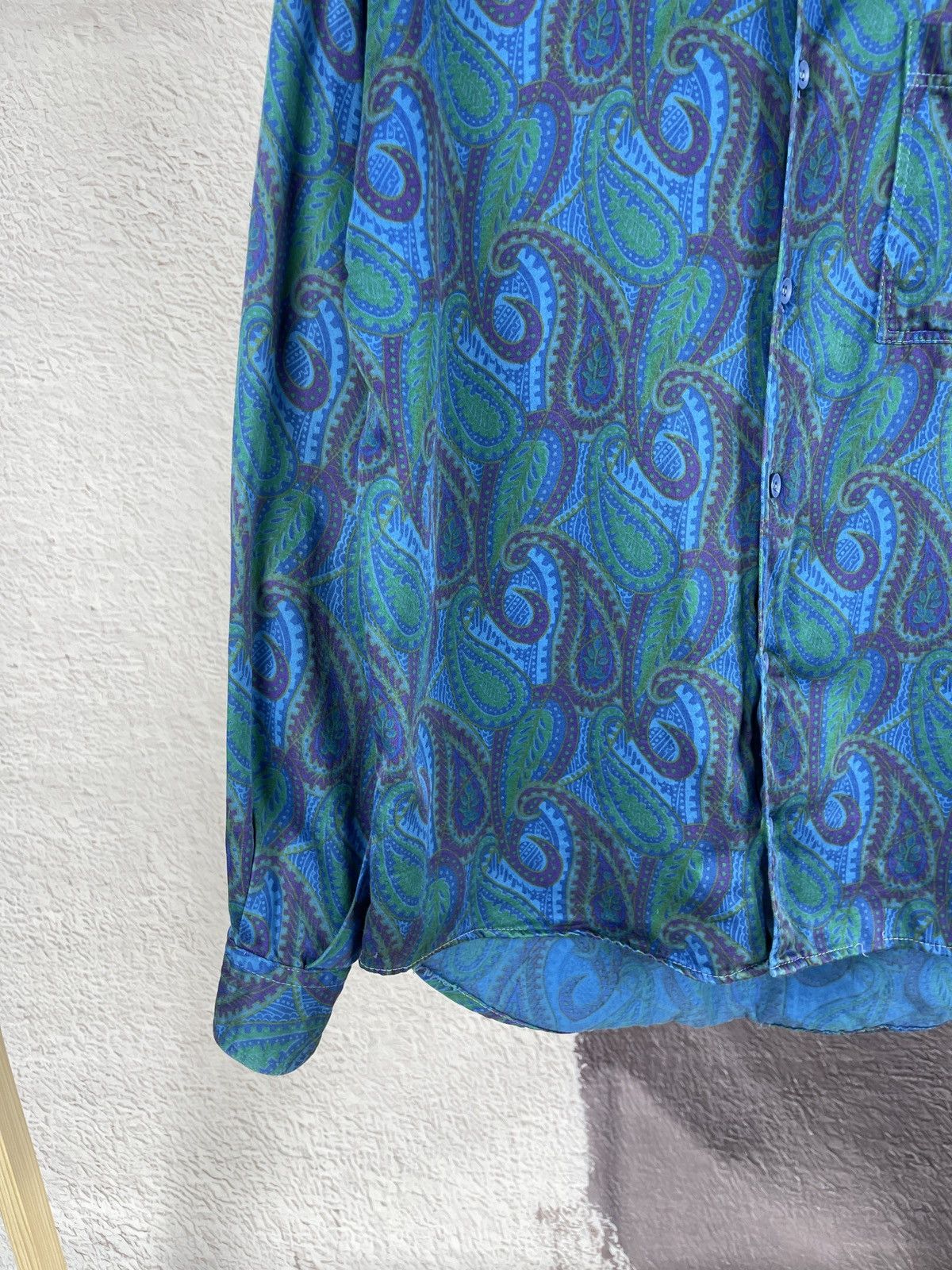 Benetton Benetton vintage 80s 90s paisley pattern made in Italy shirt Size US M / EU 48-50 / 2 - 6 Thumbnail