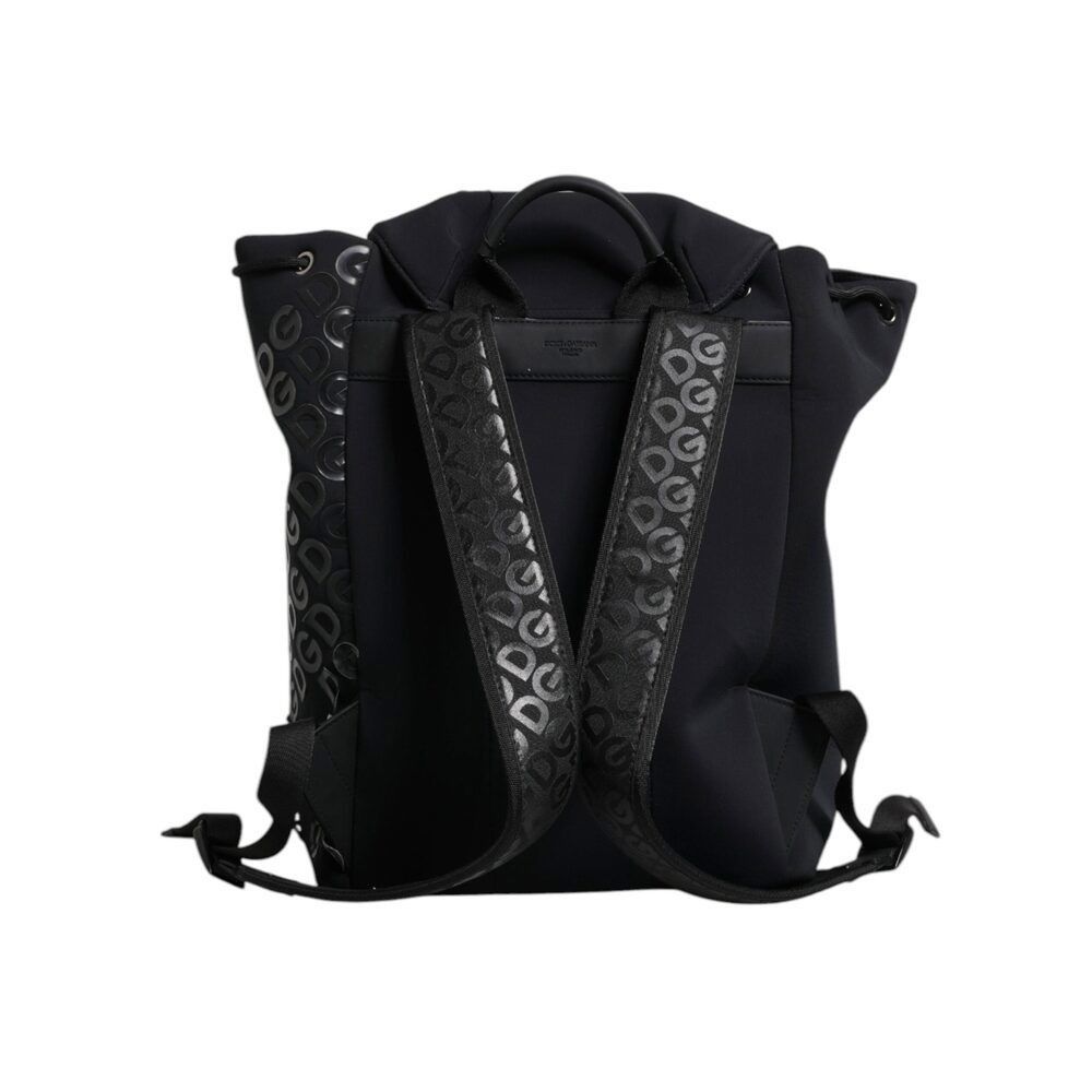 Dolce & Gabbana Dolce & Gabbana Black Neoprene Nylon DG Logo School Backpack Size ONE SIZE - 4 Thumbnail