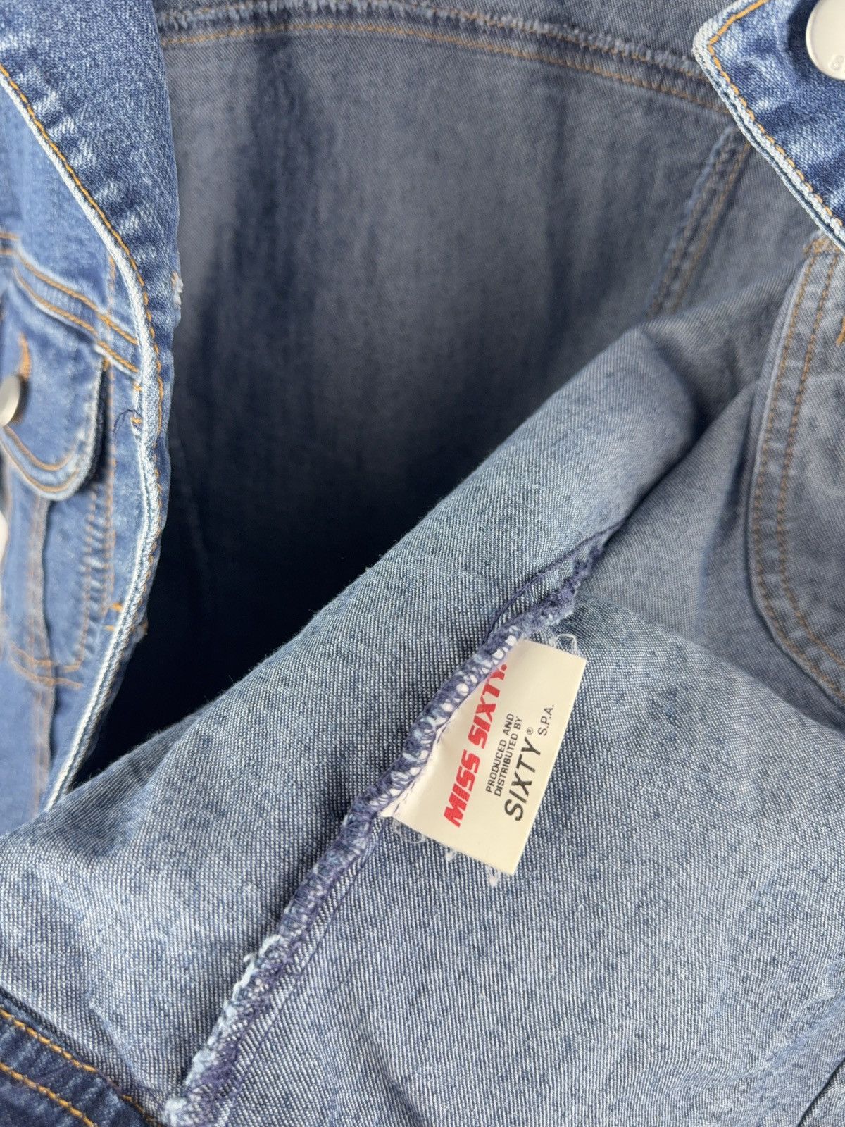 Miss Sixty Rare Vintage Y2K Miss Sixty Faded Denim Jacket Retro 90s Size S / US 4 / IT 40 - 9 Thumbnail
