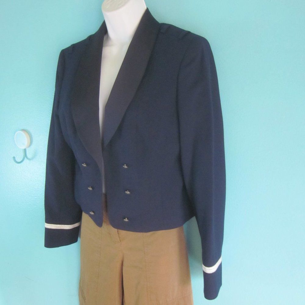Vintage American Craftsmen Patriot Cropped Military Blazer Womens Si Size L / US 10 / IT 46 - 3 Thumbnail