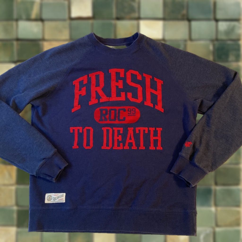 Rocawear Rocawear Fresh To Death 99 Medium Crew Neck Pullover Sweatshirt Men M Blue Pullover Crew Neck Long Sleeve Size US M / EU 48-50 / 2 - 1 Thumbnail