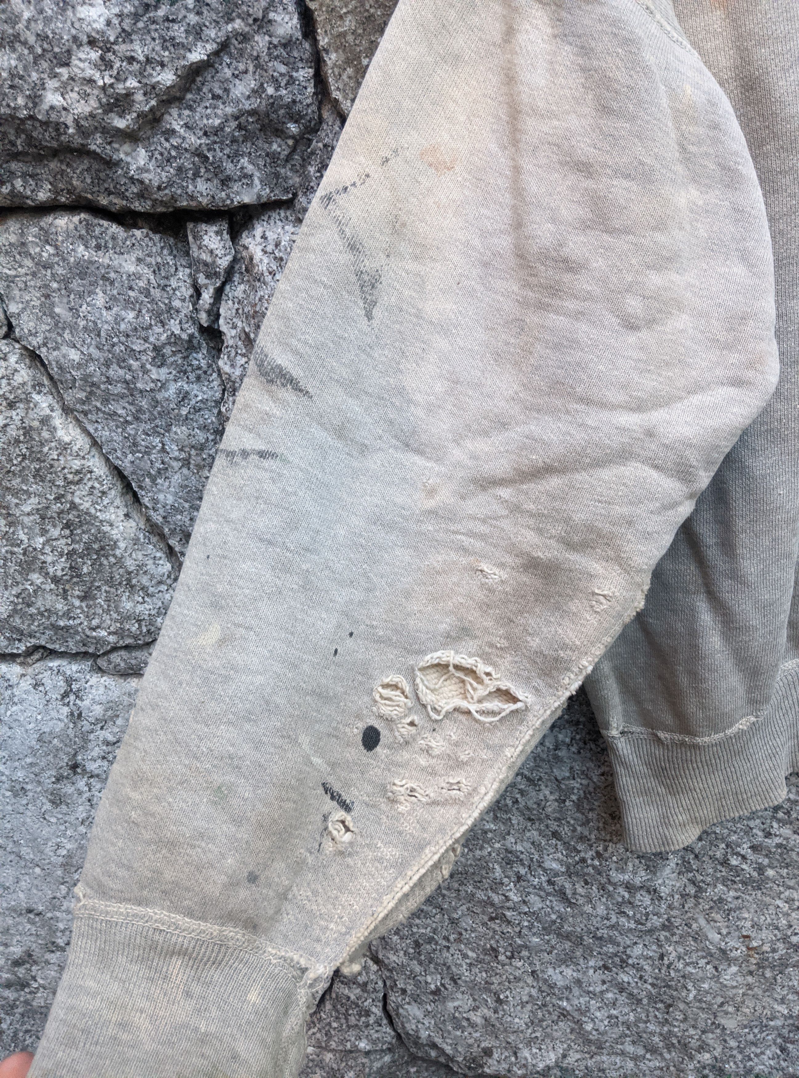 Vintage Vintage 40s destroyed single v sweatshirt afterhood Size US L / EU 52-54 / 3 - 7 Thumbnail