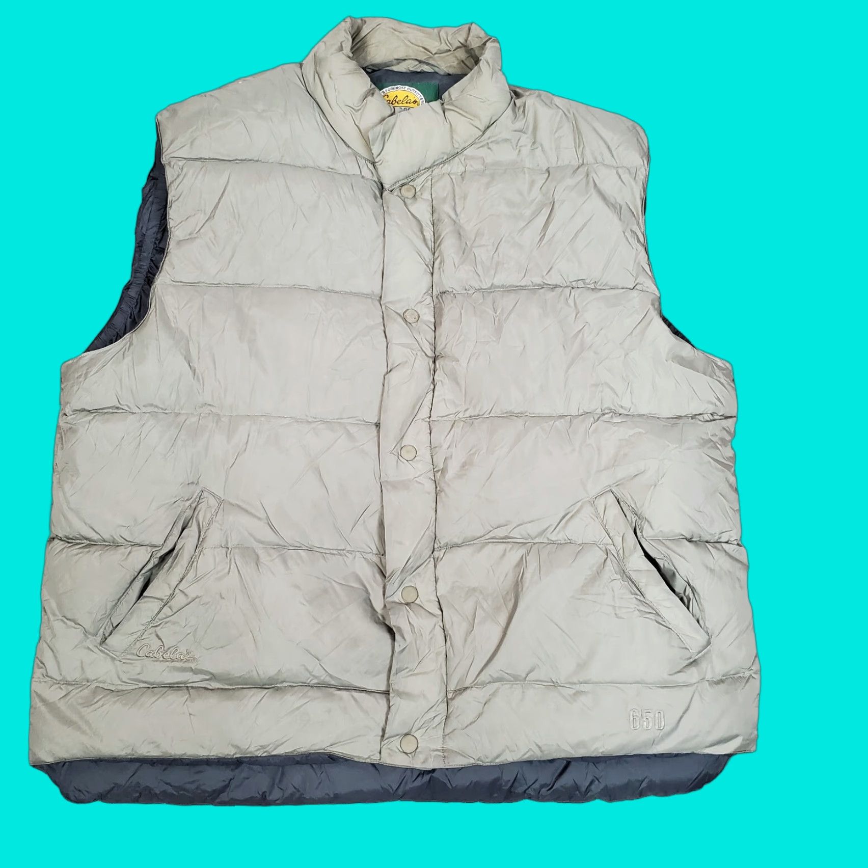Vintage Cabela's Vest Mens XL Green Puffer Jacket Down Quilted Outdoor Logo Pockets Winter Spring Fall Casual Shirt? Size US XL / EU 56 / 4 - 1 Thumbnail