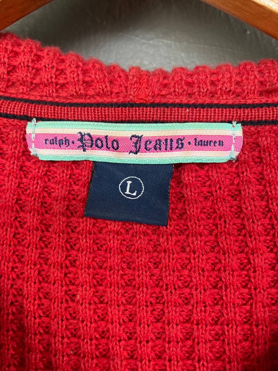 Ralph Lauren Y2k RL Polo Jeans Knitted Hoodie Size L / US 10 / IT 46 - 10 Thumbnail