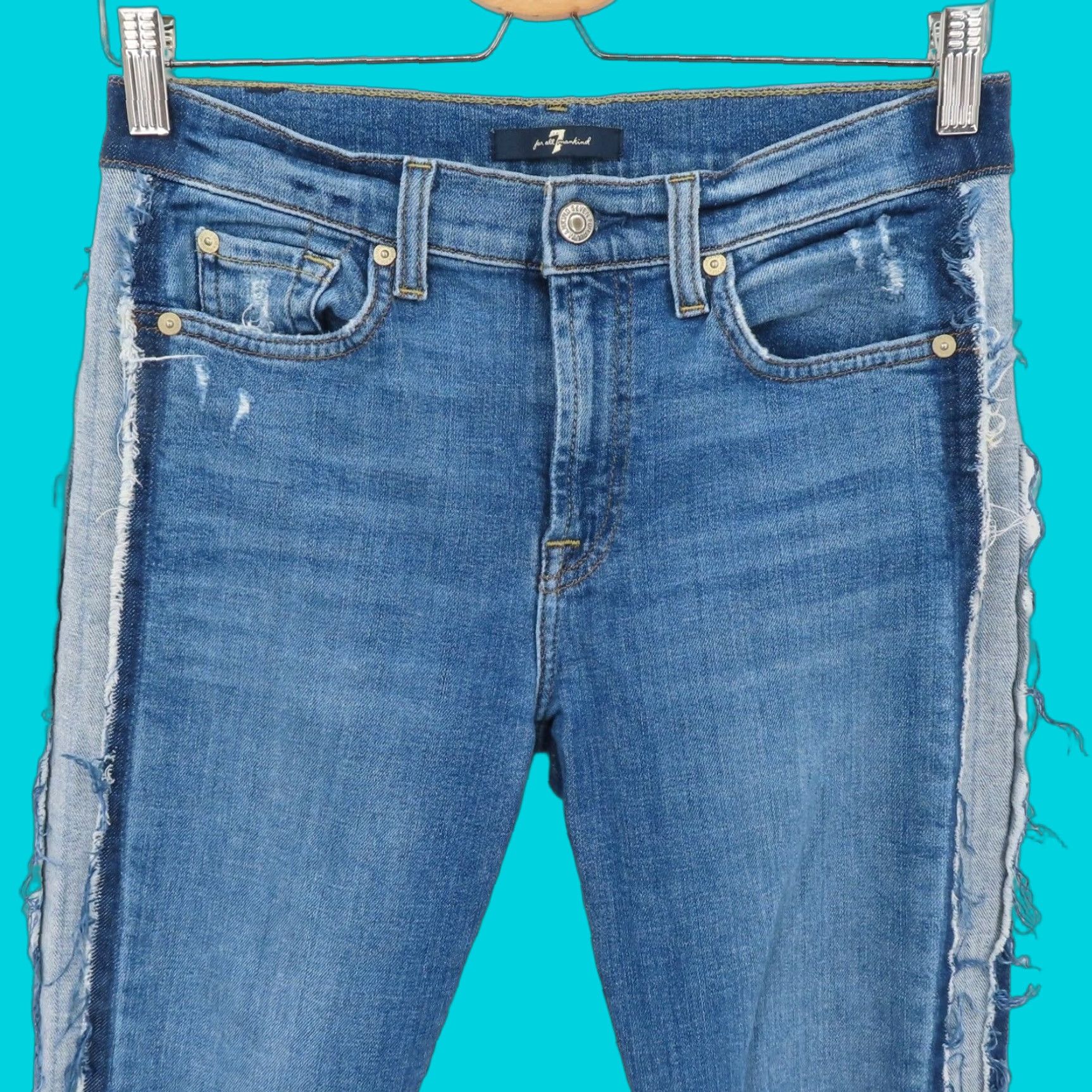 7 For All Mankind 7 For All Mankind Women Jeans Roxanne Skinny Ankle 28 Blue Denim Size 28" / US 6 / IT 42 - 1 Thumbnail