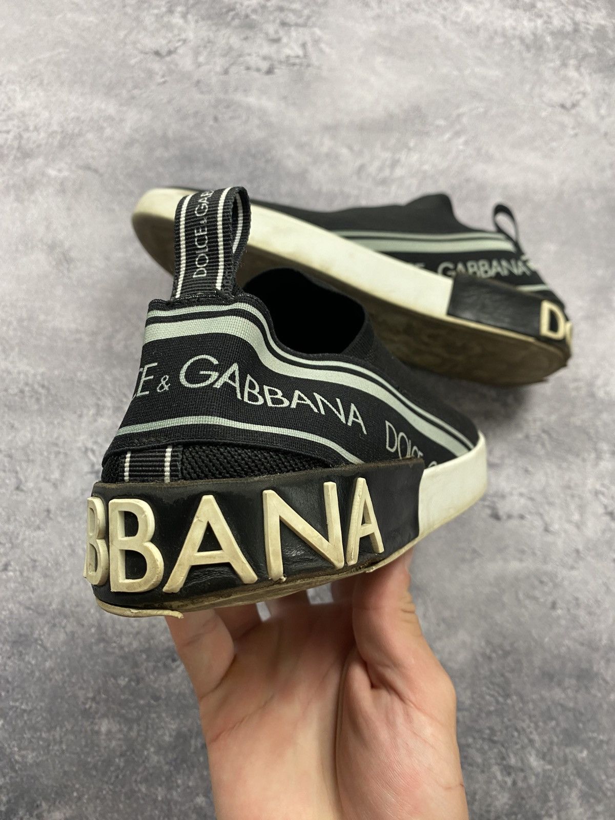 Dolce & Gabbana Dolce & Gabbana Sorrento Logo Slip On Black Sneakers D&G Size US 10 / EU 43 - 12 Thumbnail
