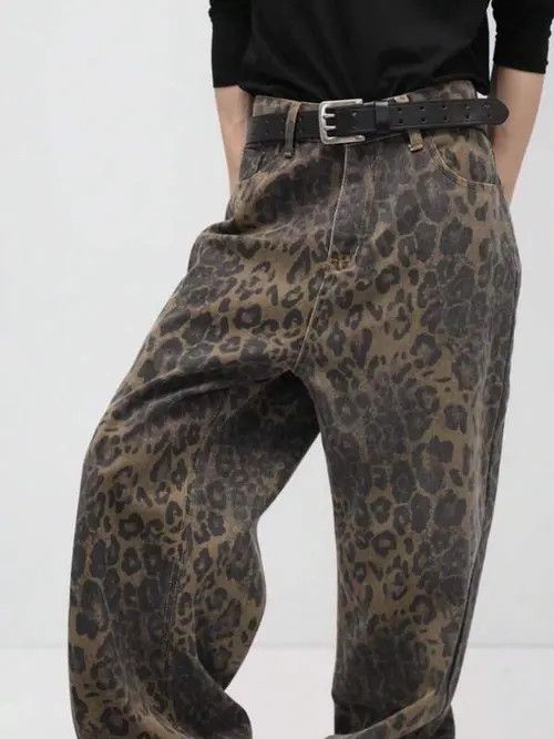 Jean Leopard VINTAGE 90s baggy jeans pants Size US 30 / EU 46 - 4 Thumbnail