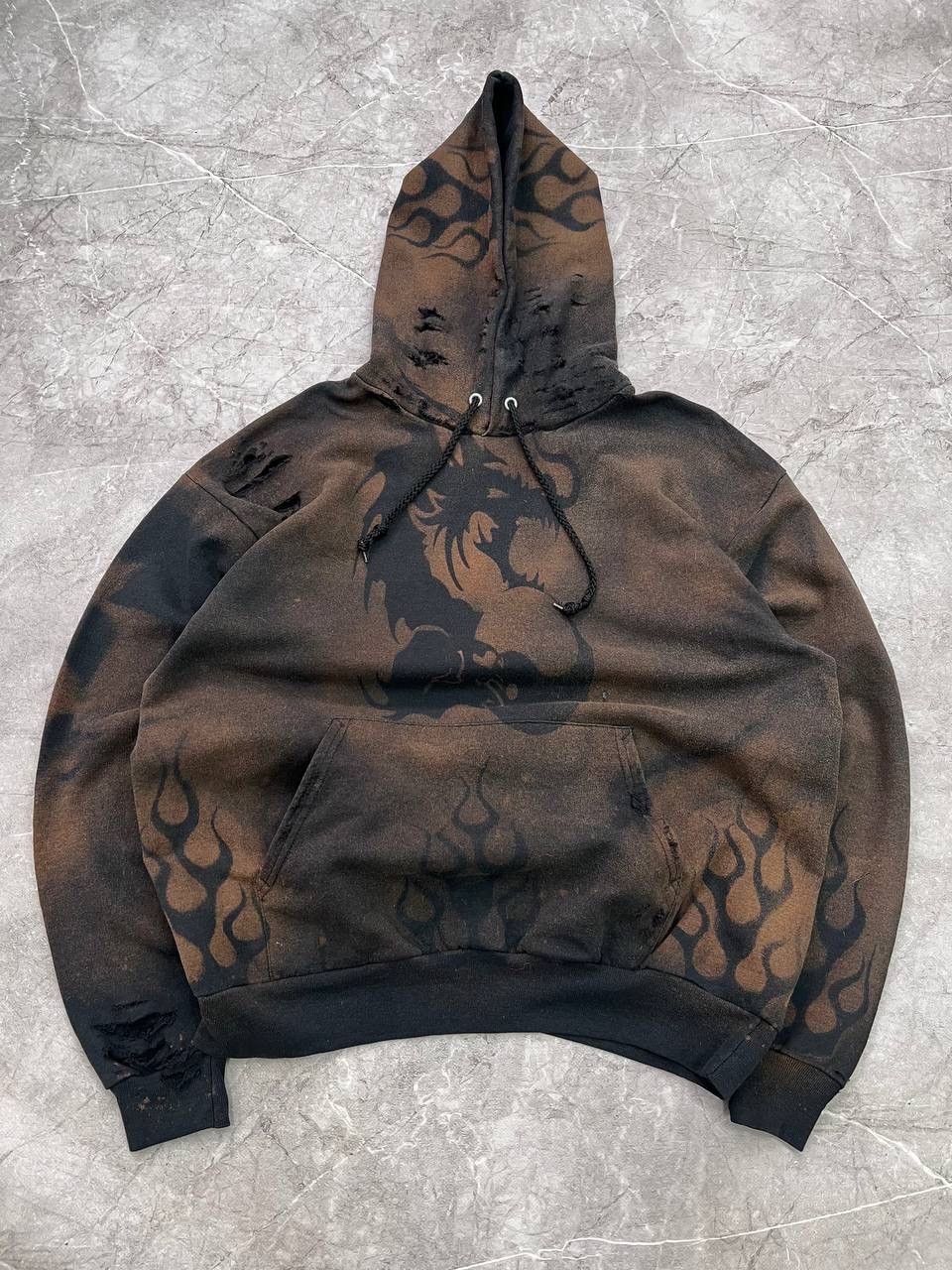 If Six Was Nine CRAZY SUN FADED FLAME BOXY HOODIE LGB STYLE Size US L / EU 52-54 / 3 - 1 Thumbnail