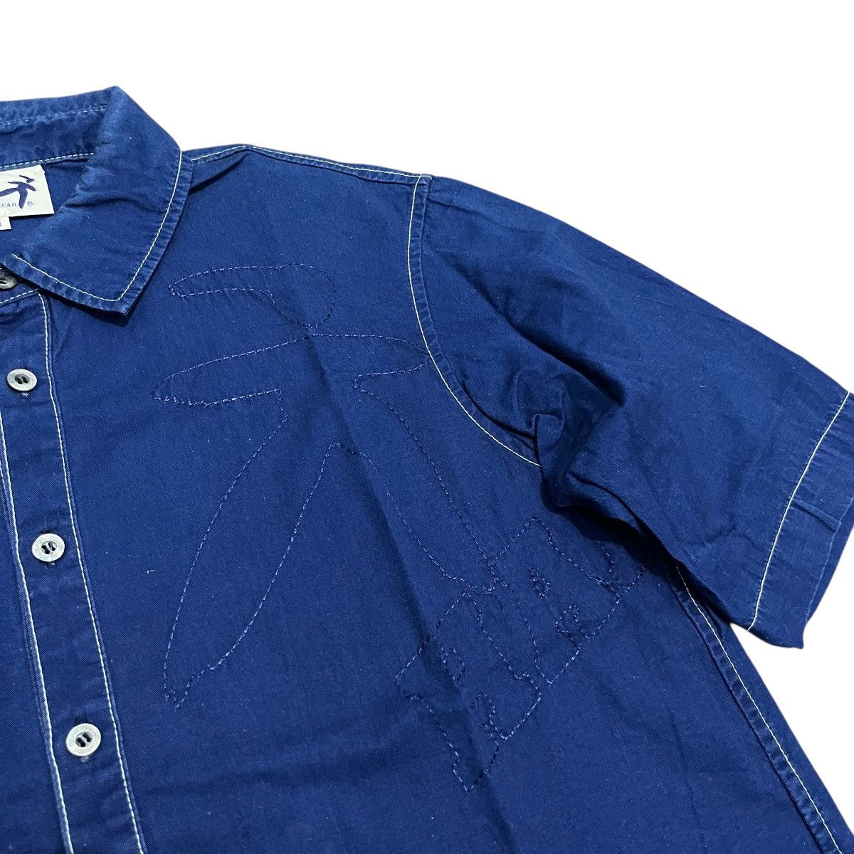 Issey Miyake HAI SPORTING GEAR INDIGO Embroidery Shirt Japanese Brand Size US M / EU 48-50 / 2 - 4 Thumbnail