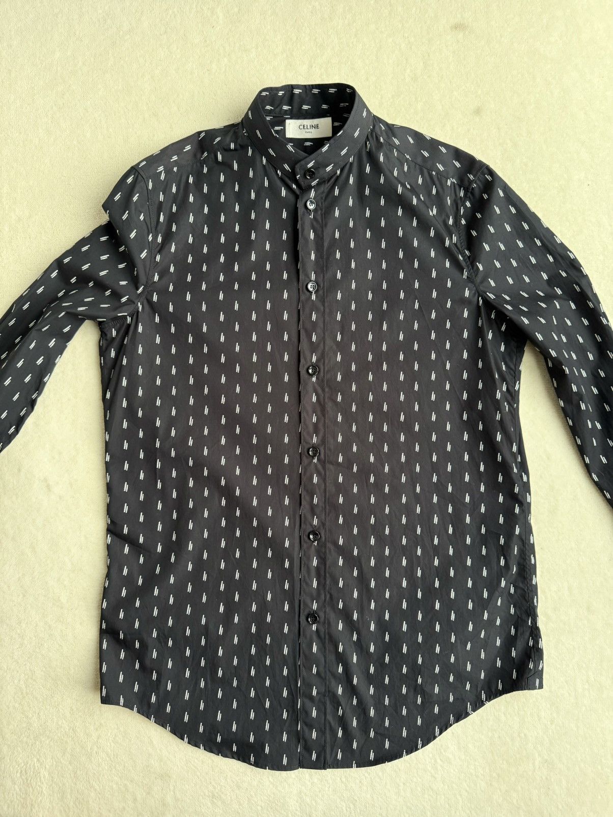 Celine SS19 Celine stand up collar black shirt Hedi Slimane 37 BNWT Size US S / EU 44-46 / 1 - 21 Thumbnail