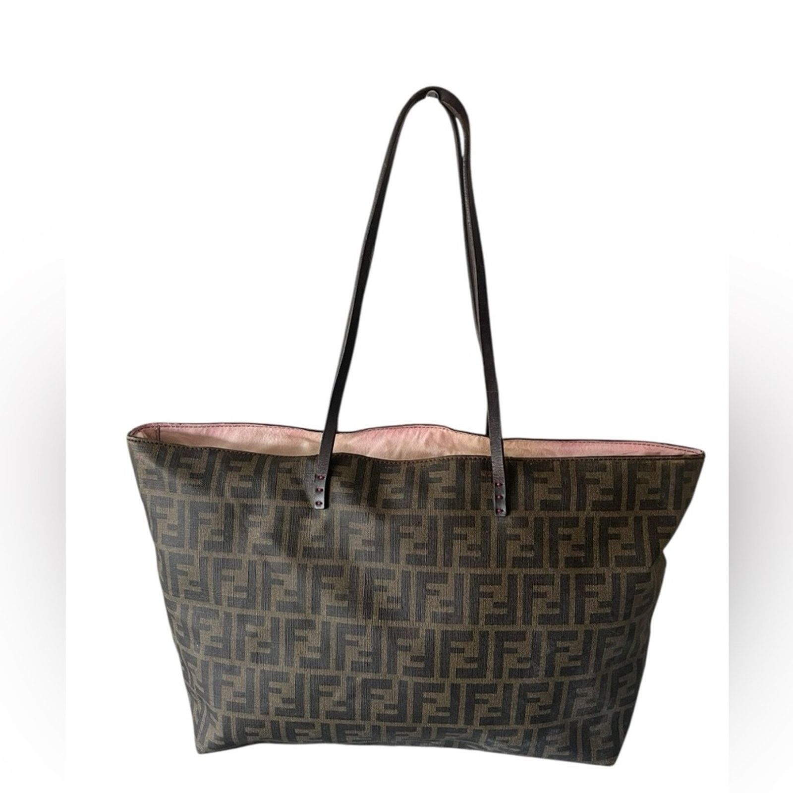 Fendi Fendi Tobacco Zucca Coated Canvas Large Roll Tote Size ONE SIZE - 1 Thumbnail