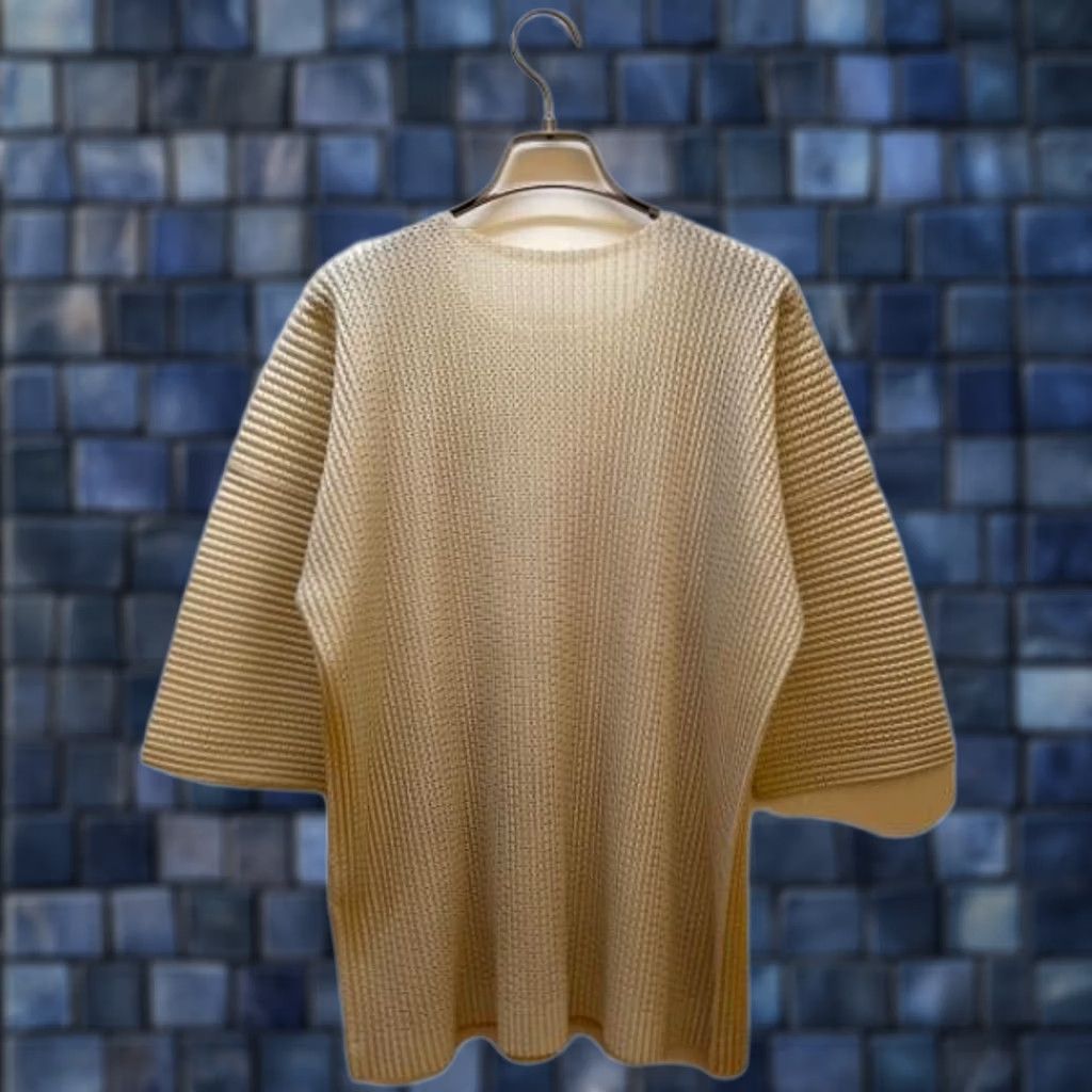 Issey Miyake ISSEY MIYAKE HOMME PLISSE T-SHIRT Long Sleeve Beige M Men Shirt Solid Top Size US M / EU 48-50 / 2 - 1 Thumbnail