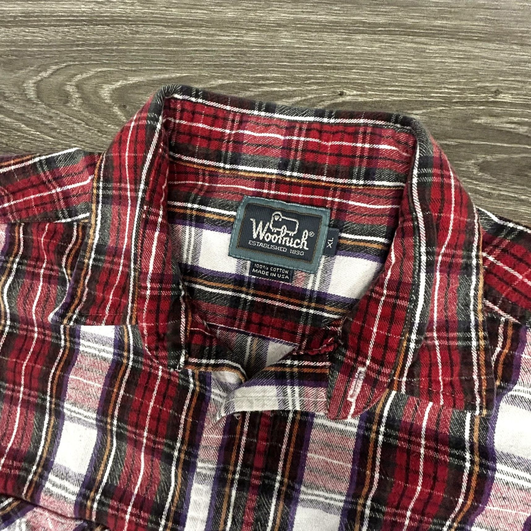 Vintage VINTAGE Woolrich Shirt Mens XL Red Plaid Flannel Button-Up Pockets Made in USA Size US XL / EU 56 / 4 - 6 Thumbnail