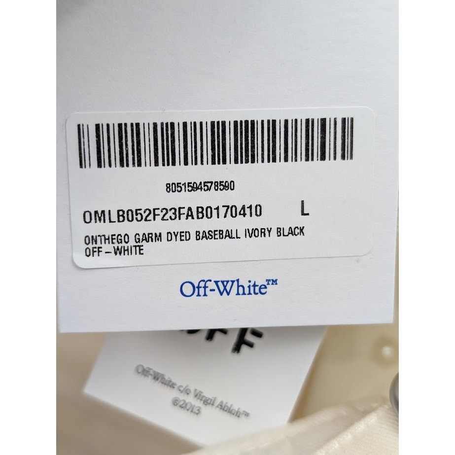 Off-White o1rshd1 Q: 3 / Size : L / Garm Dyed Baseball in Ivory Black Size ONE SIZE - 23 Thumbnail
