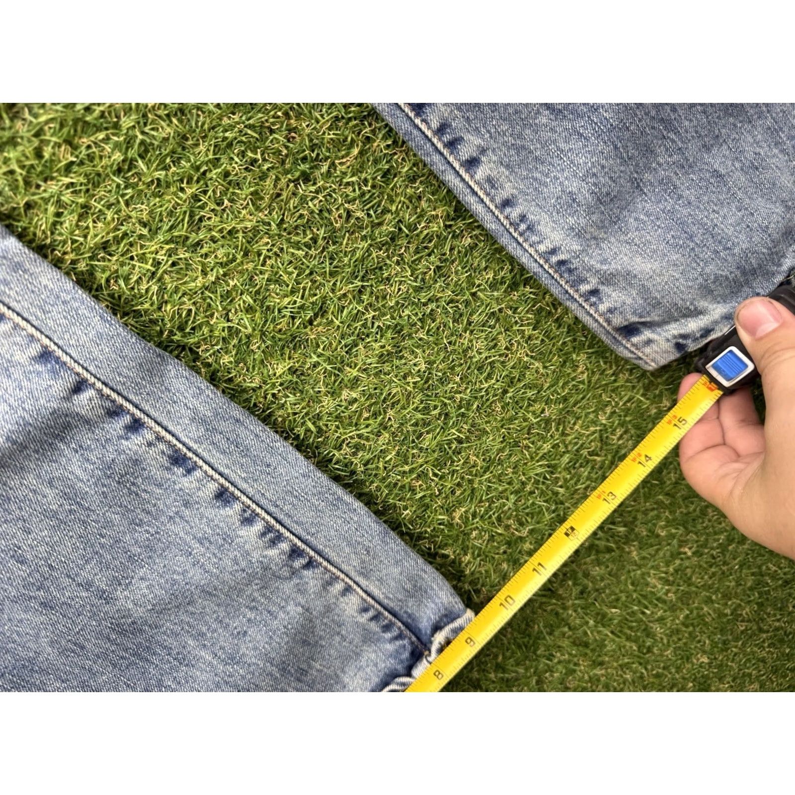 Denime X2 M22 Classic Jeans Mens 32x32 Blue Bootcut Denim 90s Grunge Retro Casual Blue Mens Jeans Size US 32 / EU 48 - 5 Thumbnail