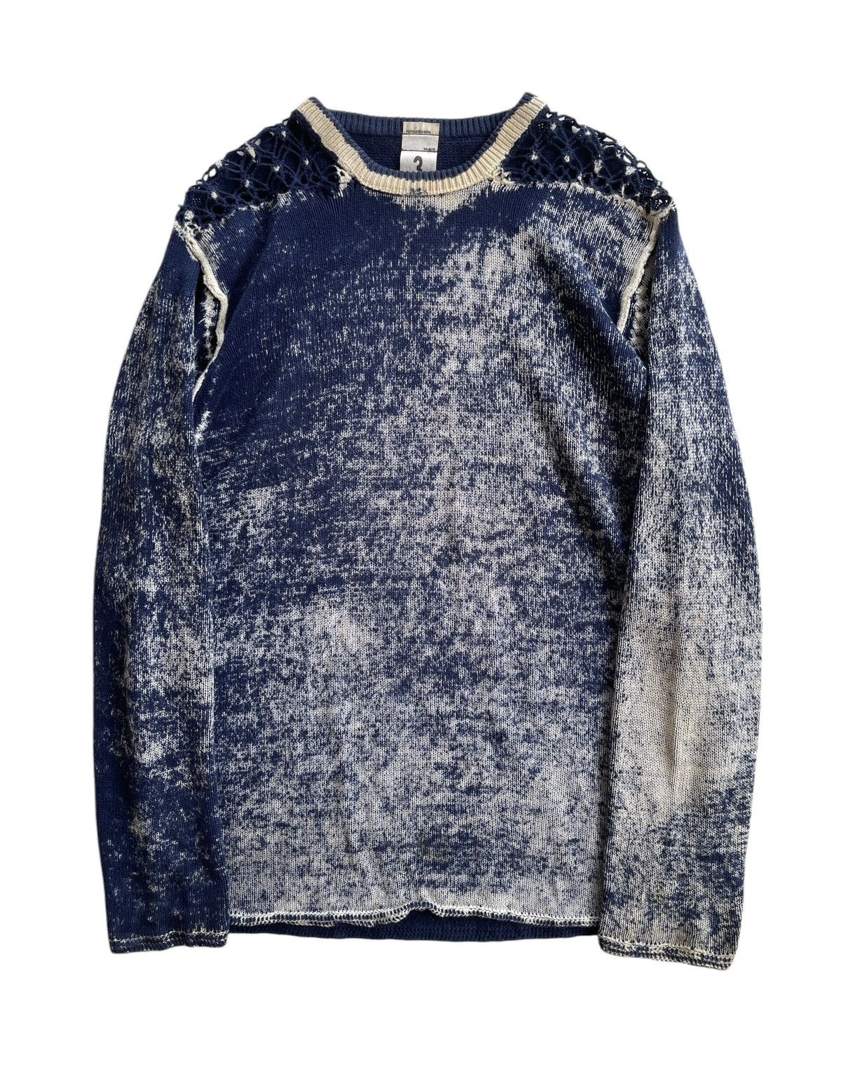 Japanese Brand POPULARIZATION Printed Indigo Knitted Pullover Sweater Size US M / EU 48-50 / 2 - 1 Thumbnail