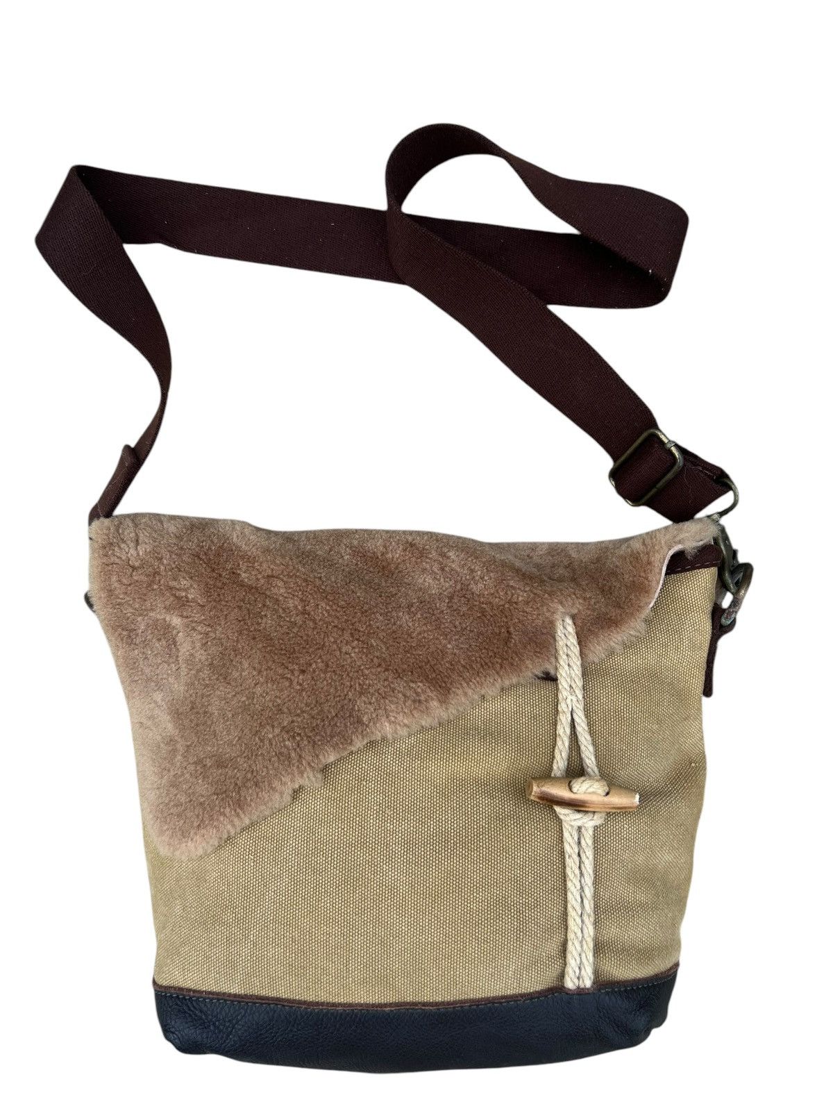 Frapbois Vintage Frapbois Japan Sheepskin Canvas Sling Bag Size ONE SIZE - 6 Thumbnail