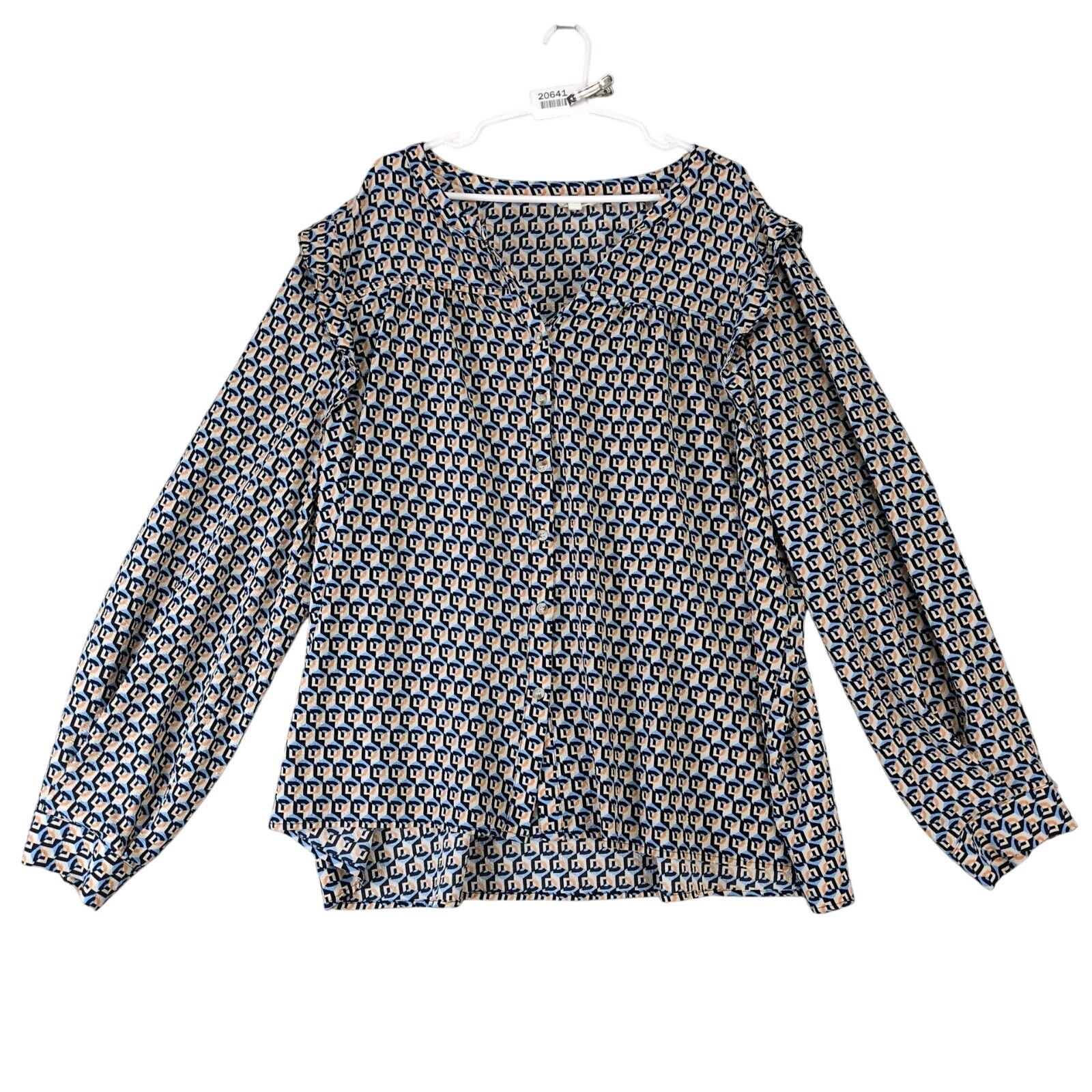 Other Cotton Bleu Geometric Tunic Top Women's Plus Sz 3X Puff Slv Size 3XL / US 20-22 - 1 Thumbnail
