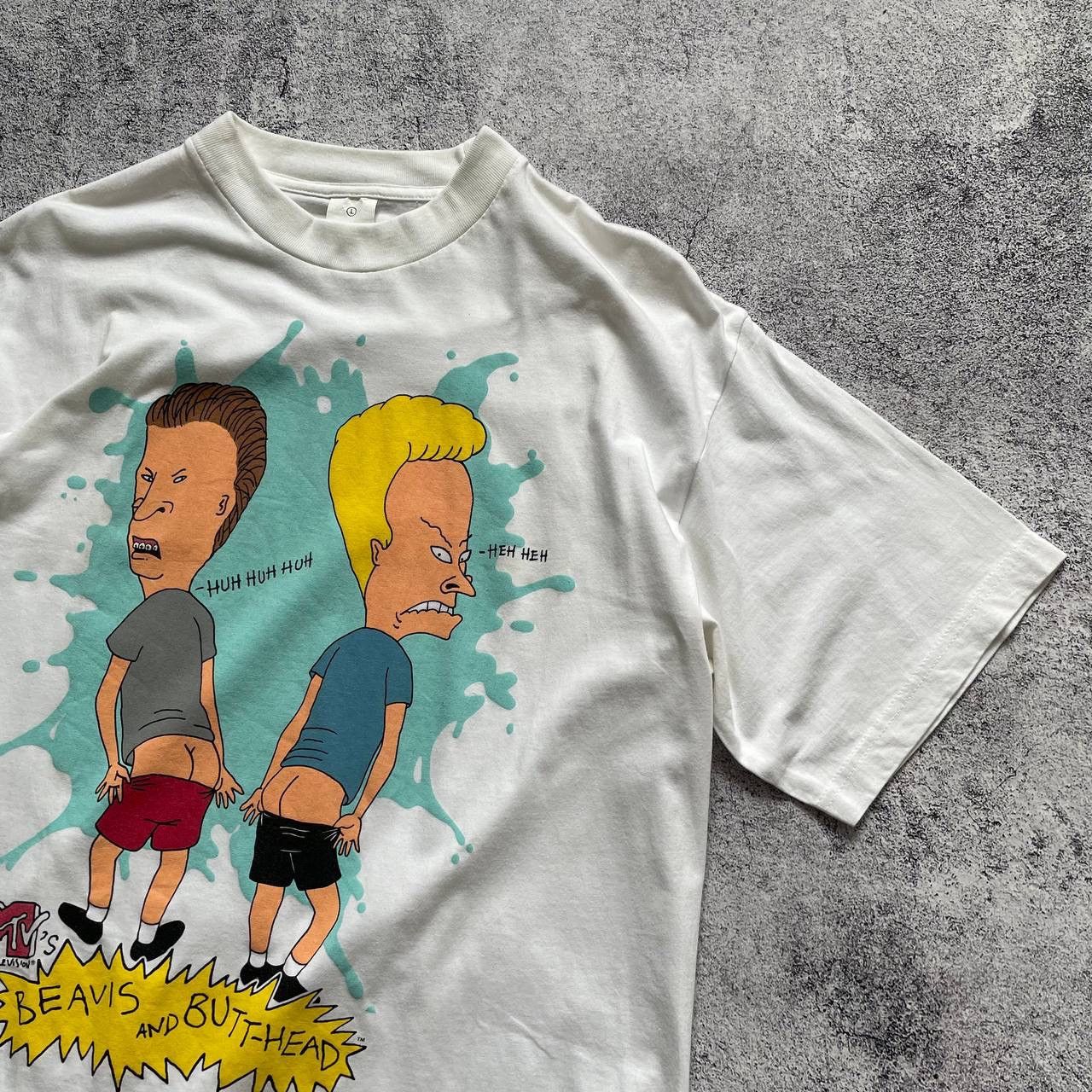 Mtv 1994 Vintage MTV Beavis and Butt-Head T-Shirt White Size L Size US L / EU 52-54 / 3 - 7 Thumbnail
