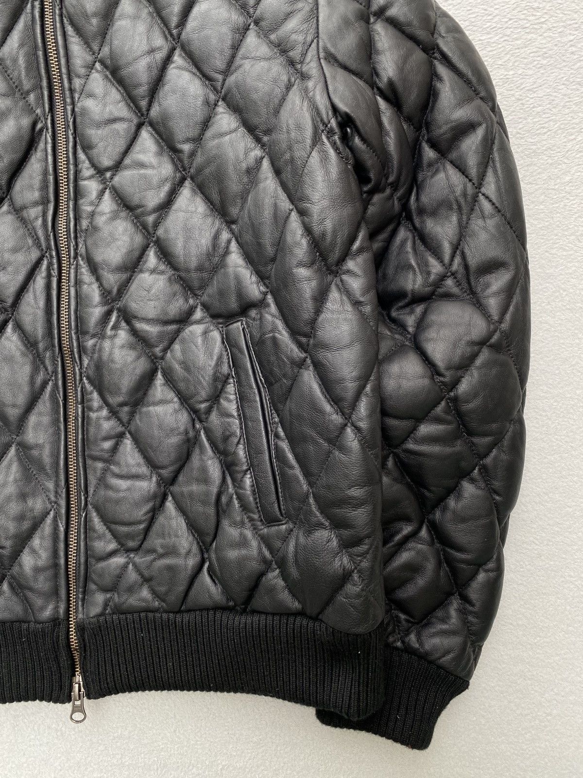Japanese Brand 2000s- Kawanoyakata Schaffen- Quilted Leather Down Jacket Size US M / EU 48-50 / 2 - 5 Thumbnail
