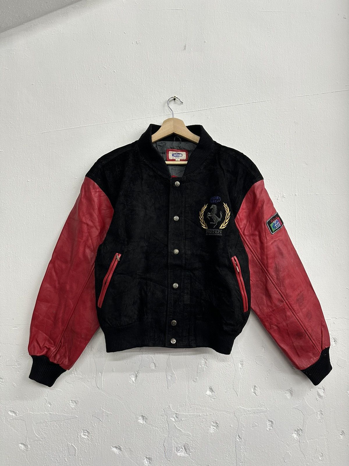 90's Rare Ferrari Magneti Marelli Leather Jacket