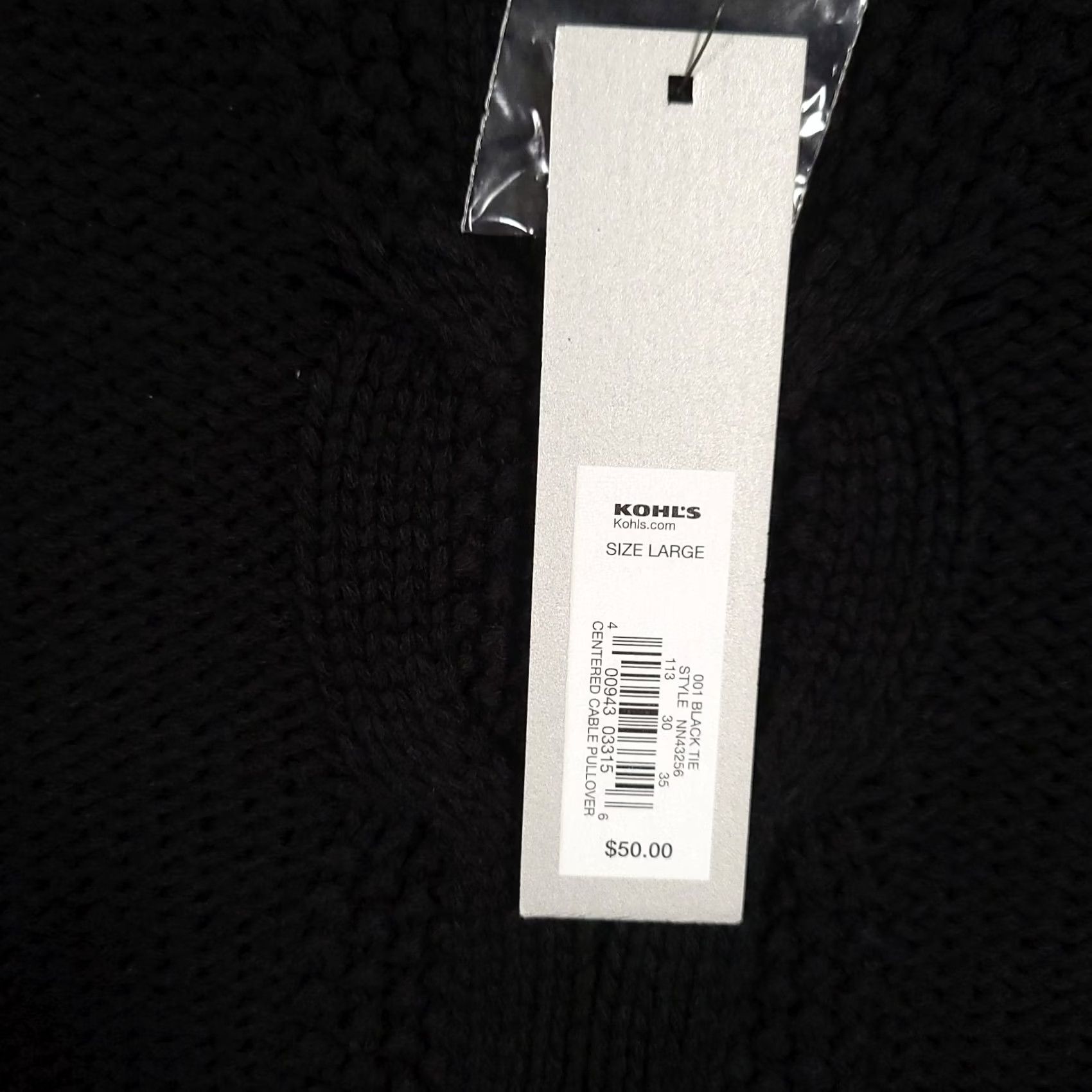 Apt. 9 Apt. 9 Sweater Women's L Black Long Sleeve Cable-Knit Pullover Casual Size L / US 10 / IT 46 - 7 Thumbnail