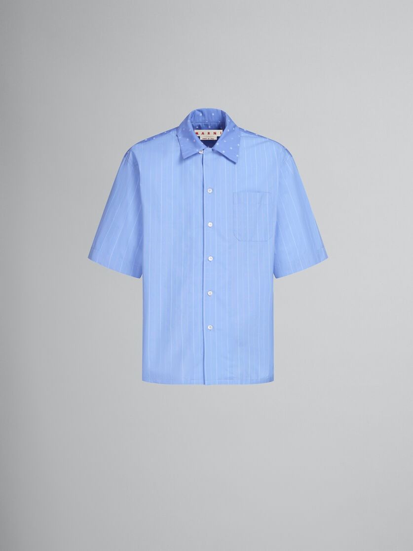 Marni o1w1db10125 Polka Dot Bowling Shirt in Light Blue Size US L / EU 52-54 / 3 - 1 Thumbnail