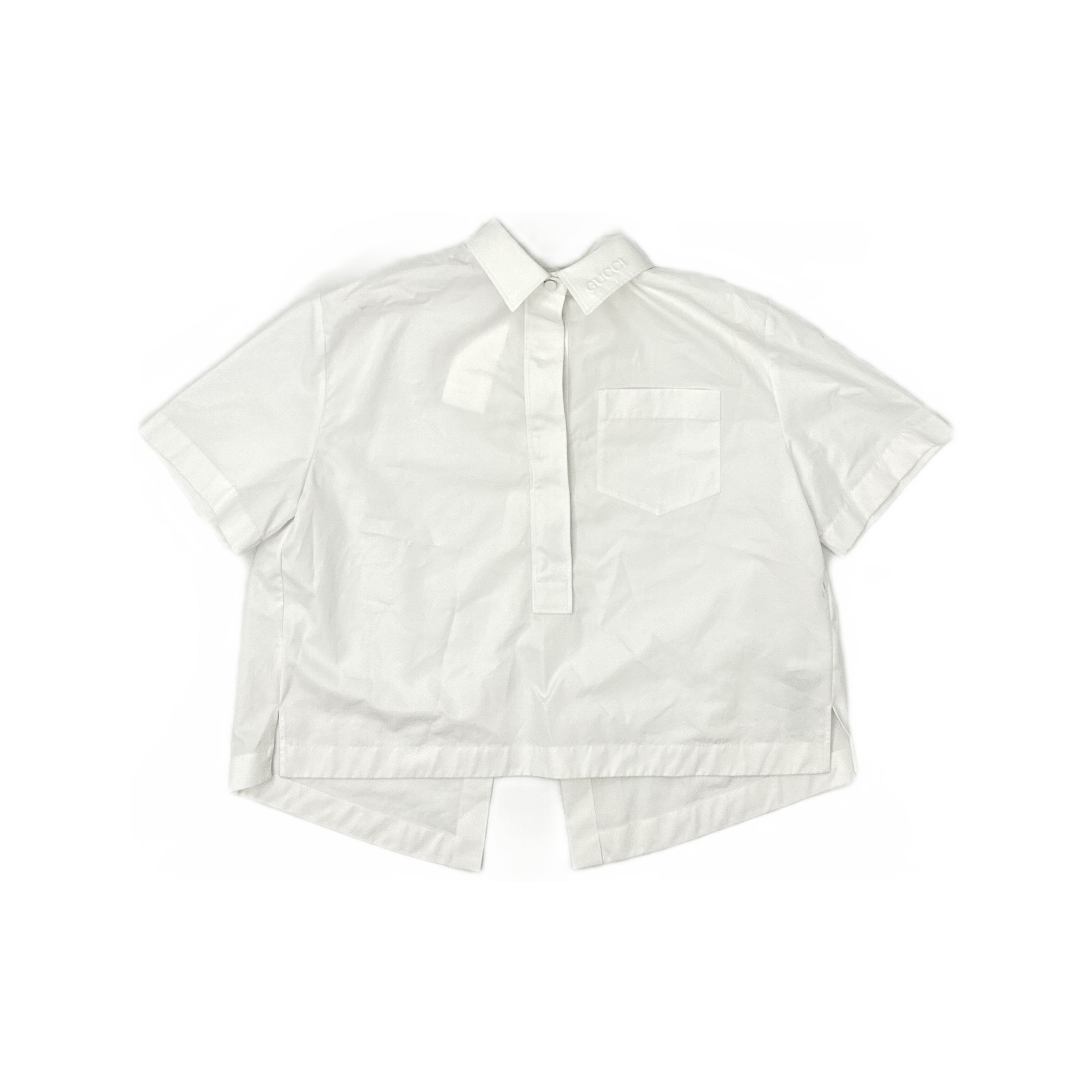 Gucci Gucci Logo Collar Short Sleeve Button Up Shirt Size 40 Size S / US 4 / IT 40 - 1 Thumbnail