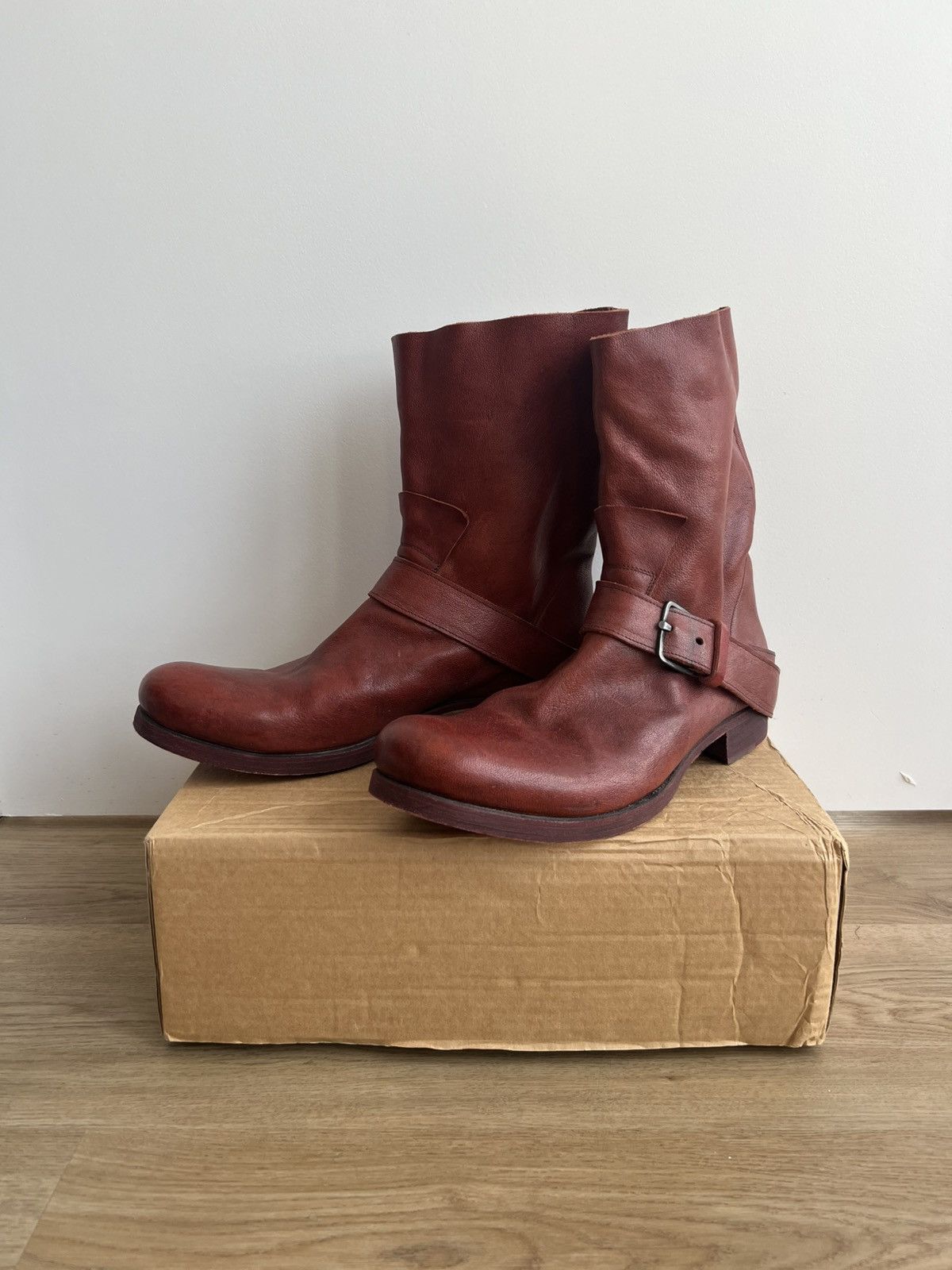 M.a+ Sangria Red Engineer Boots