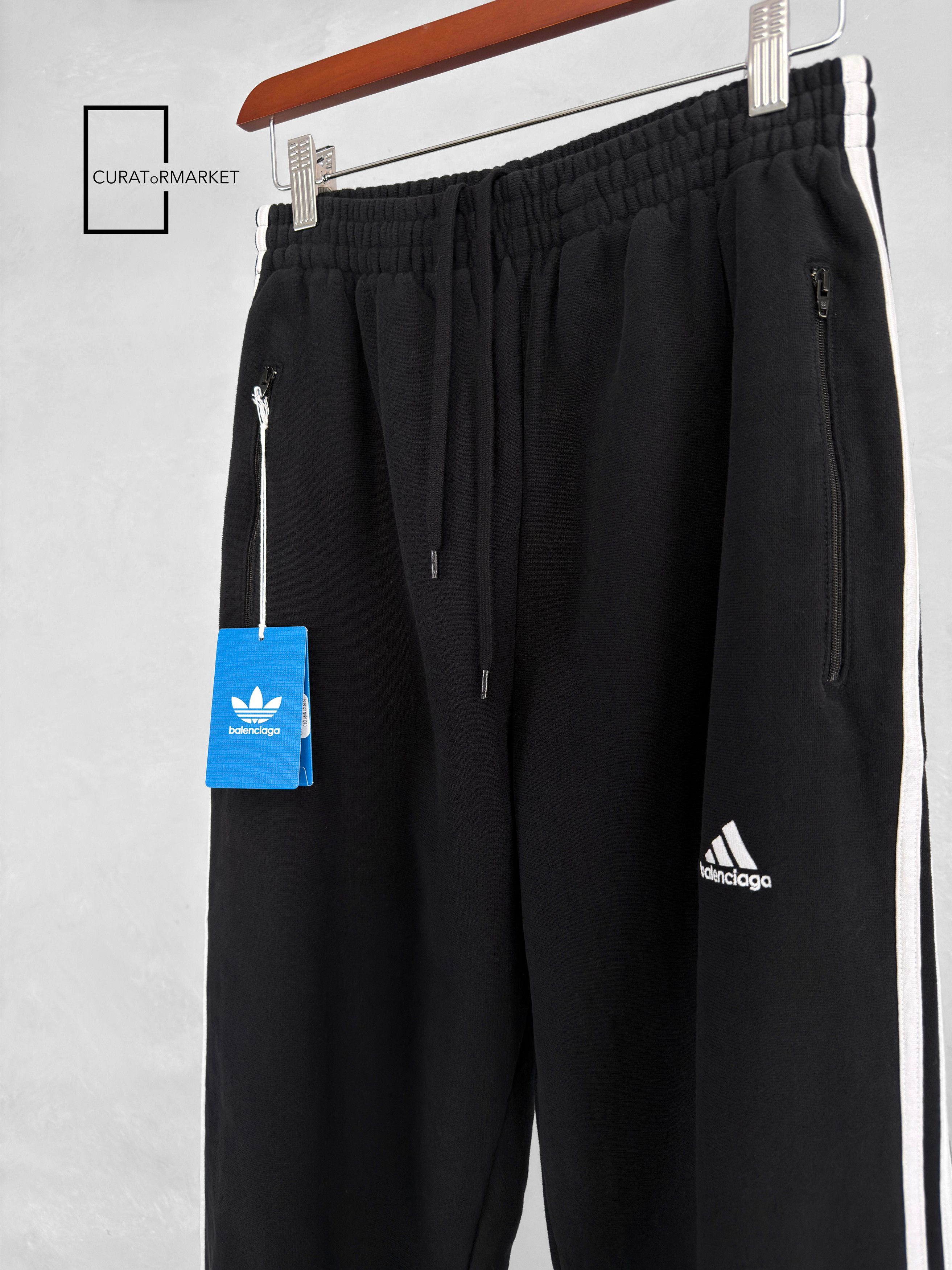 Adidas × Balenciaga XXS Cuffed Relaxed Track Pant Embroidered Logo Stripes SS21 Size US 32 / EU 48 - 2 Thumbnail