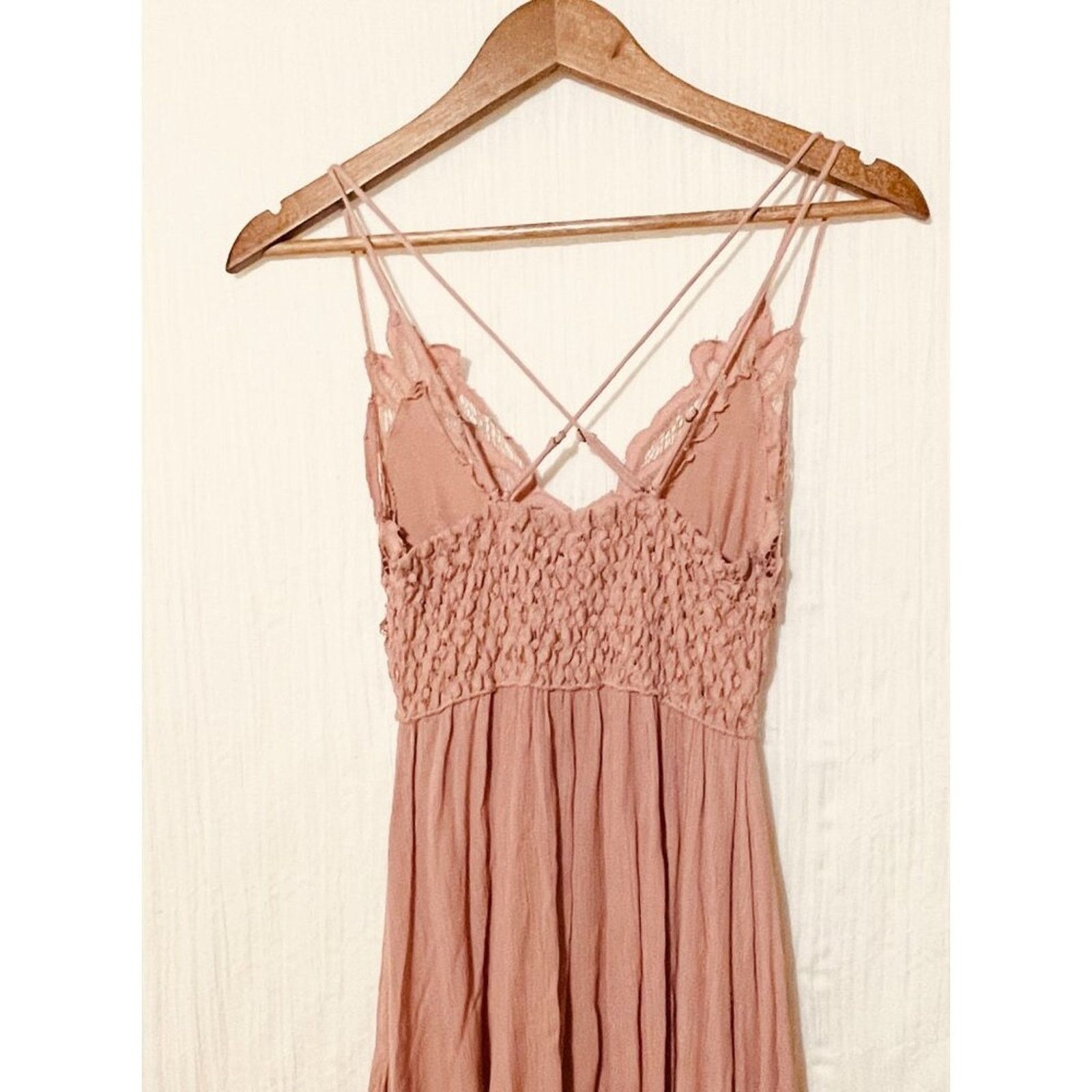 Free People Free People Adella Slip Dress Tiered Rose Pink Small NWT Size S / US 4 / IT 40 - 6 Thumbnail