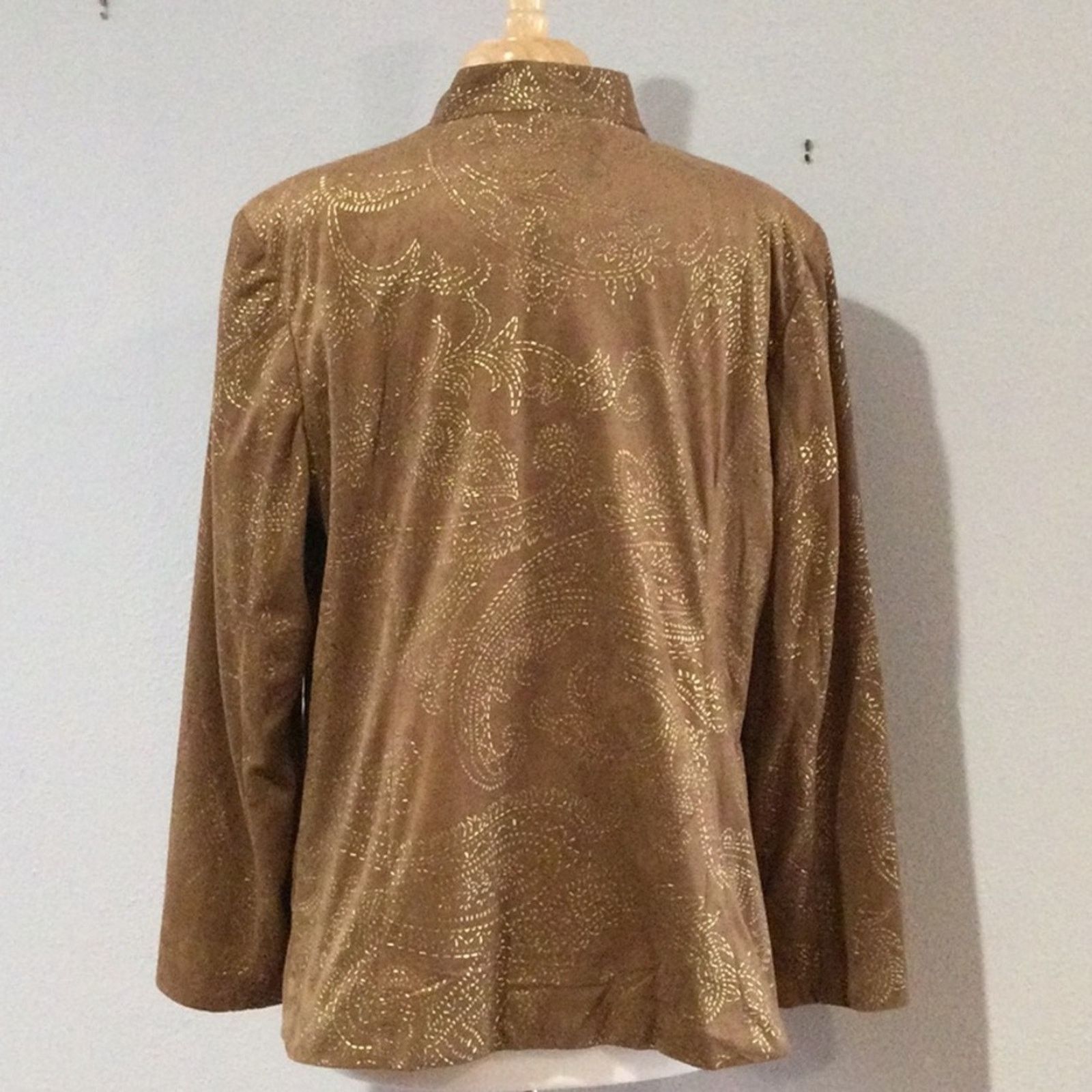 Chicos Chico's Golden Cascade Larant Brevity Jacket 3/XL/16 NWT Size XL / US 12-14 / IT 48-50 - 9 Thumbnail