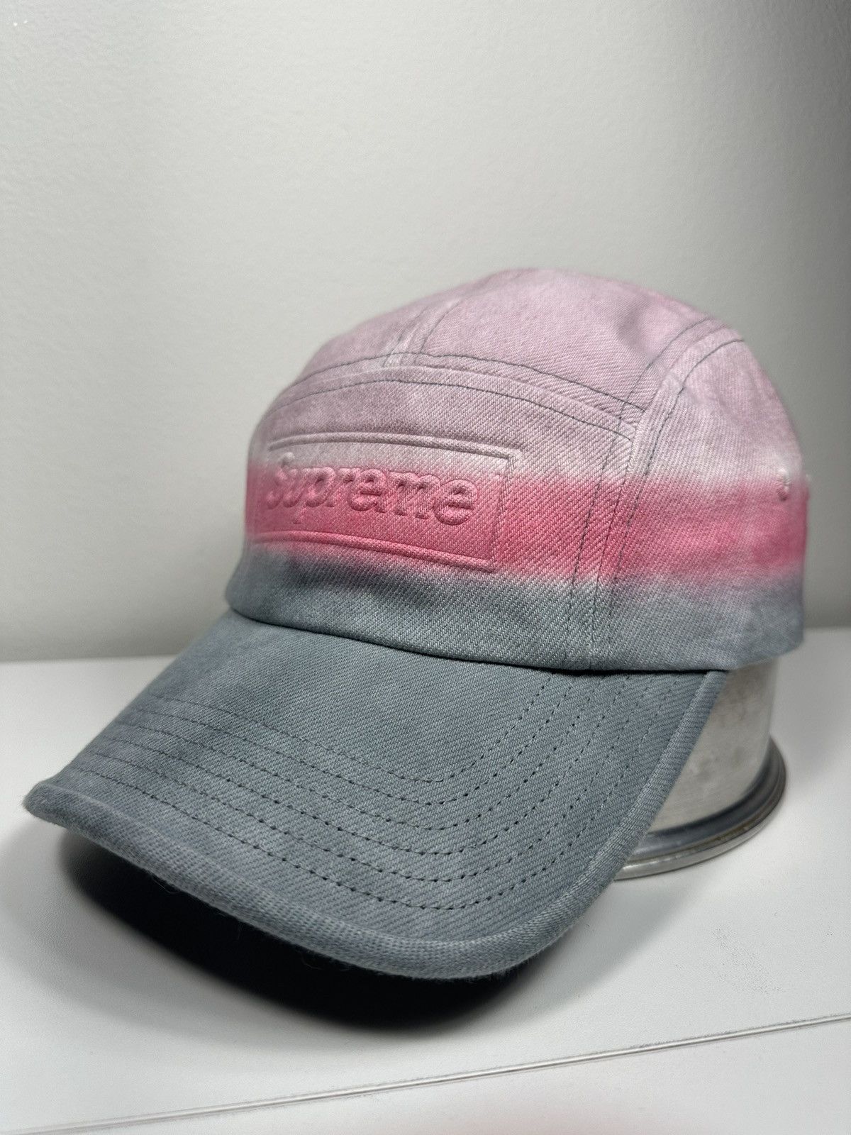 Supreme Supreme Embossed Denim Camp Cap Hat Size ONE SIZE - 4 Thumbnail