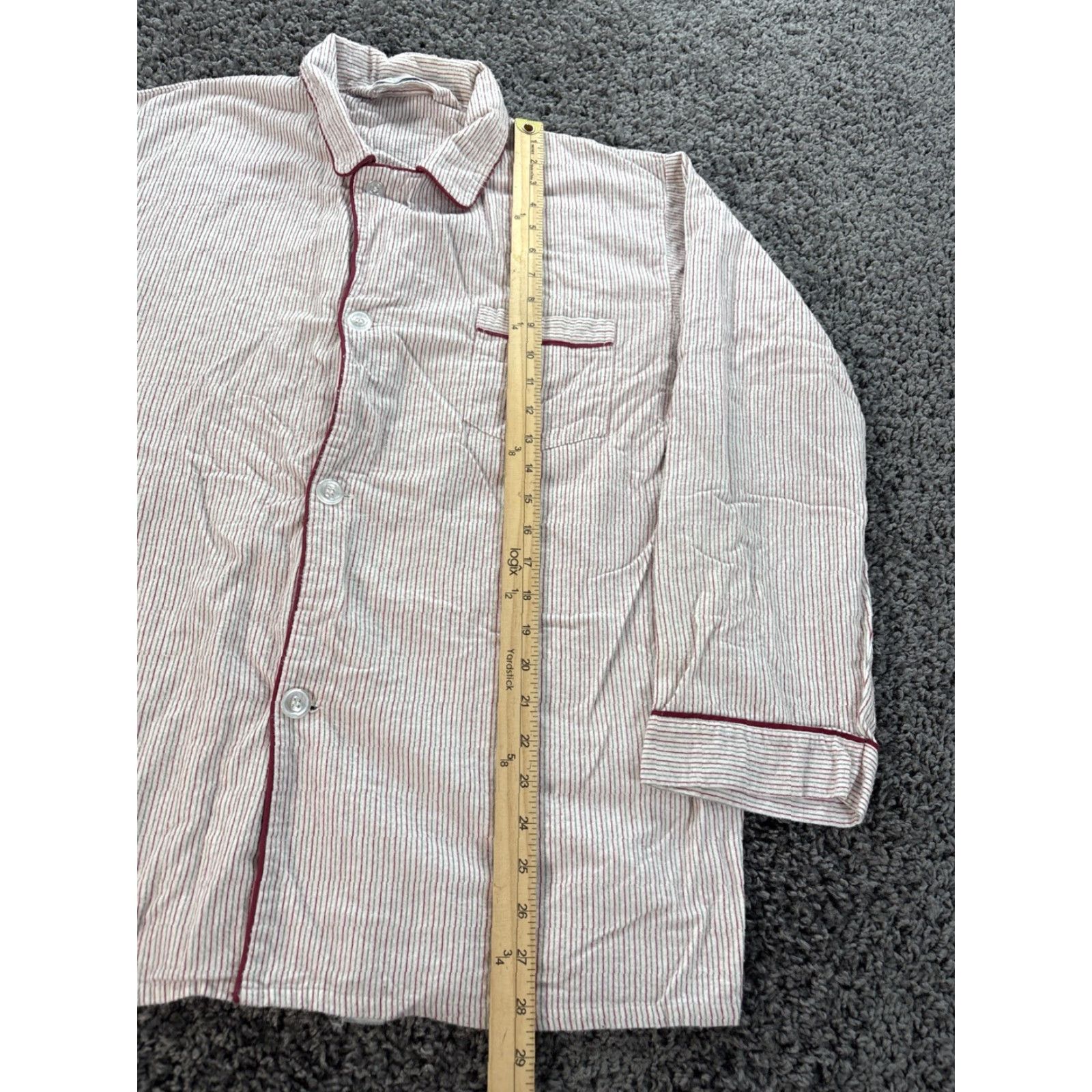 Vintage VINTAGE Weldon Shirt Mens XL Long Sleeve Button-Up Red Stripe USA 60s Button-Up Relaxed Fit Size US XL / EU 56 / 4 - 2 Thumbnail