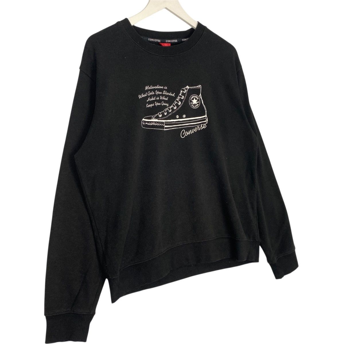 Vintage Vintage Converse Japan Sweatshirt Crewneck Black Jumper Sz L Size US L / EU 52-54 / 3 - 3 Thumbnail